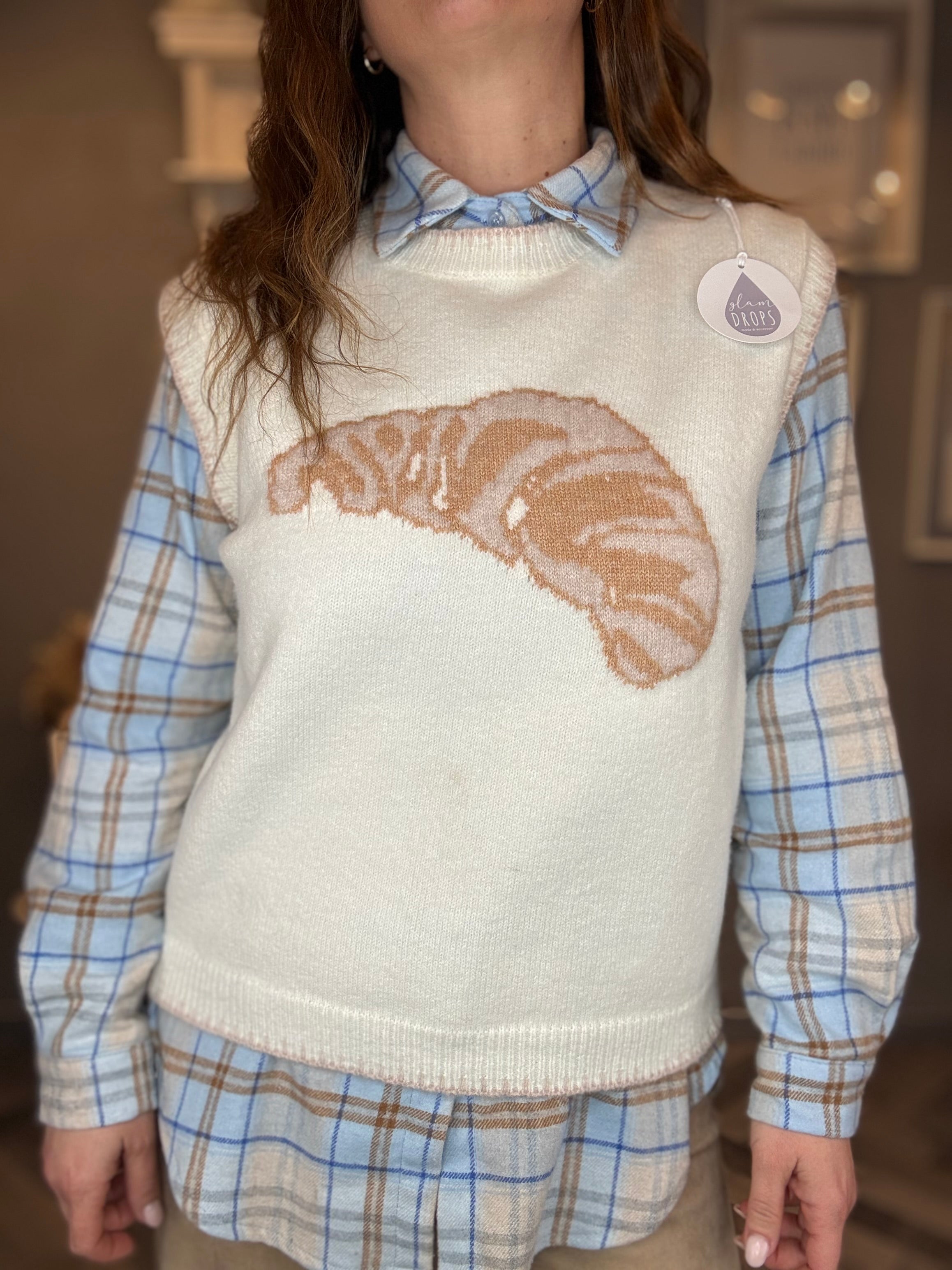 Gilet in maglia croissant