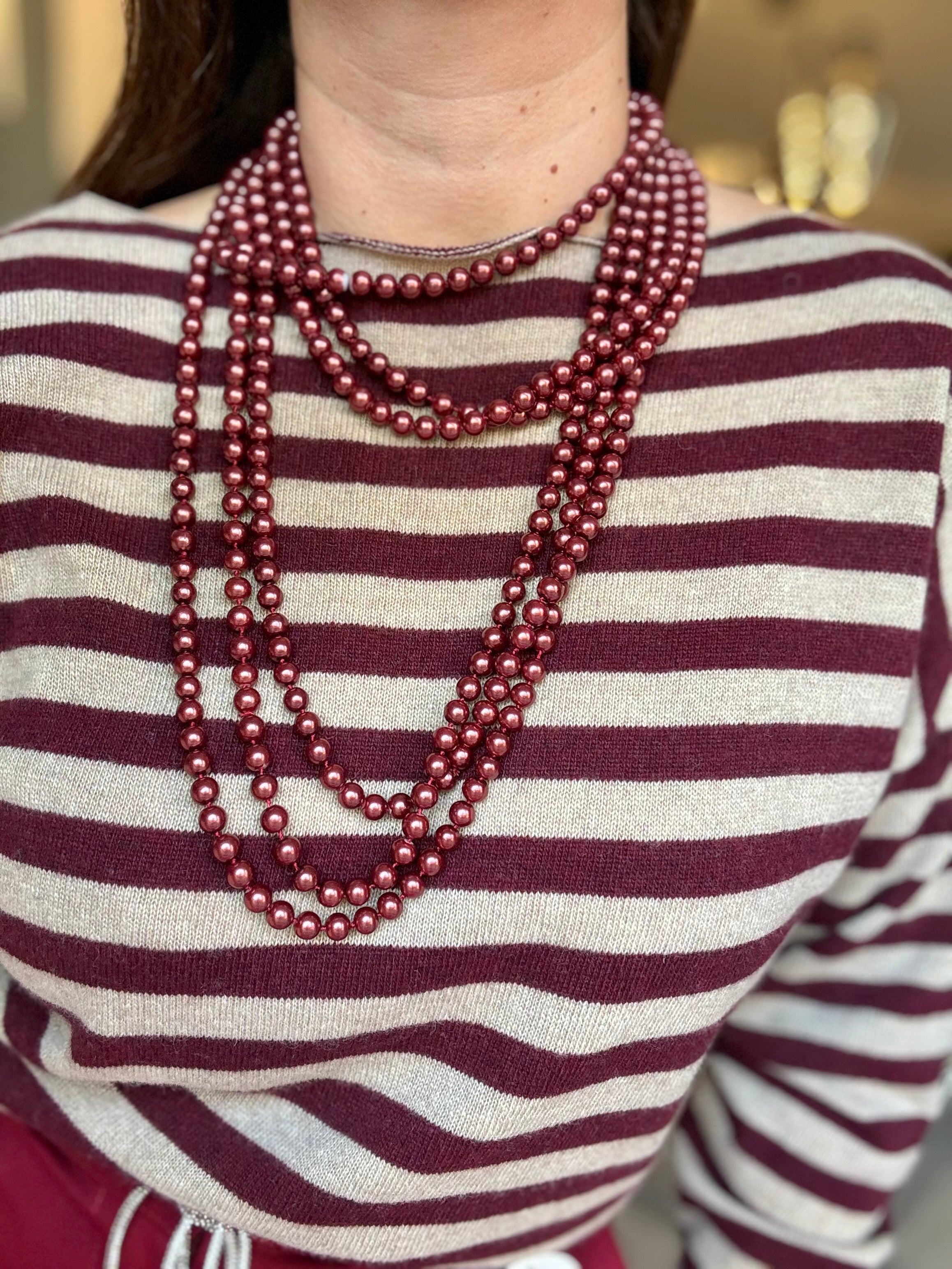 Collana perle a più fili lunga