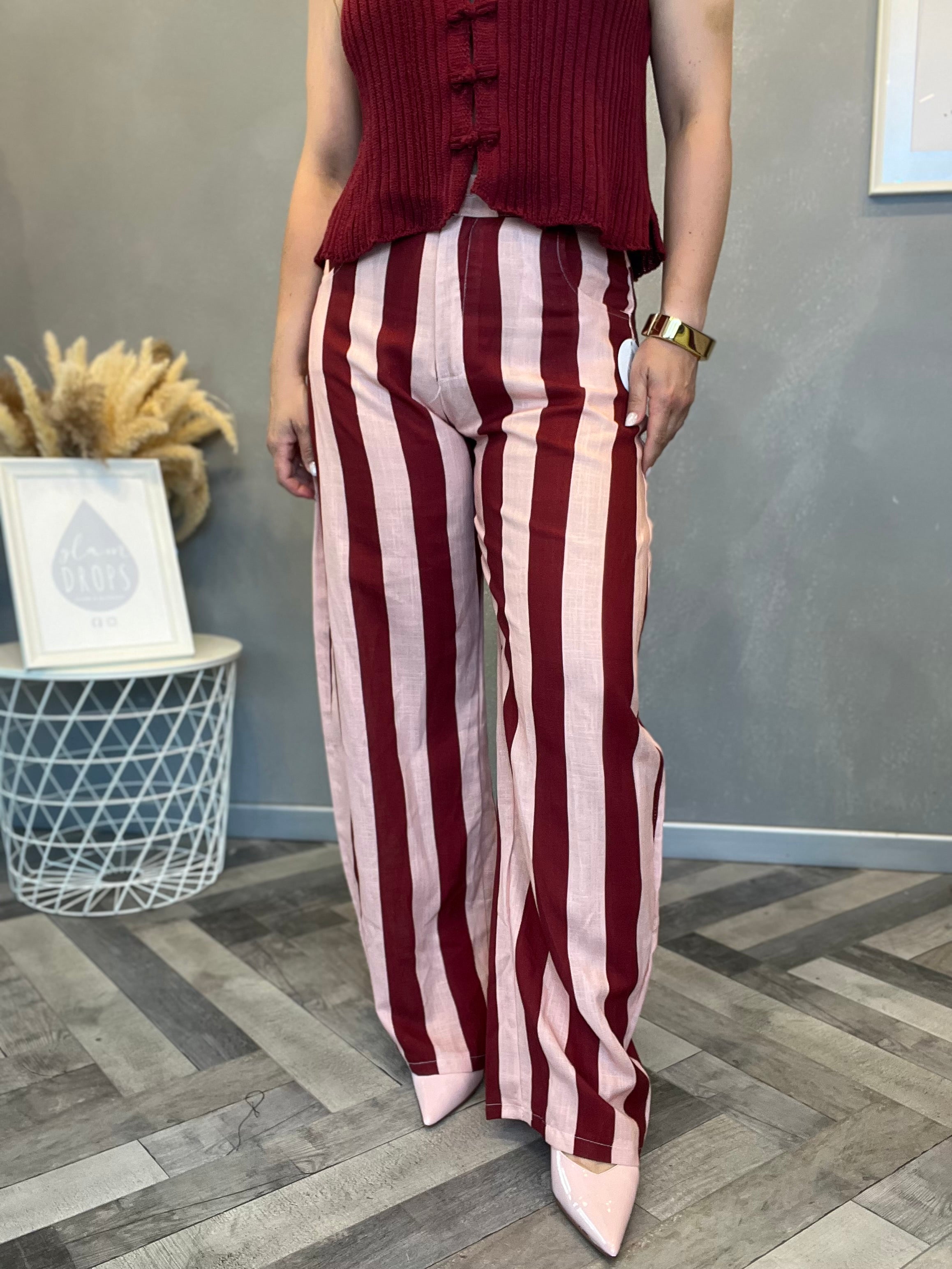 Pantalone Riviera rosa e bordeaux