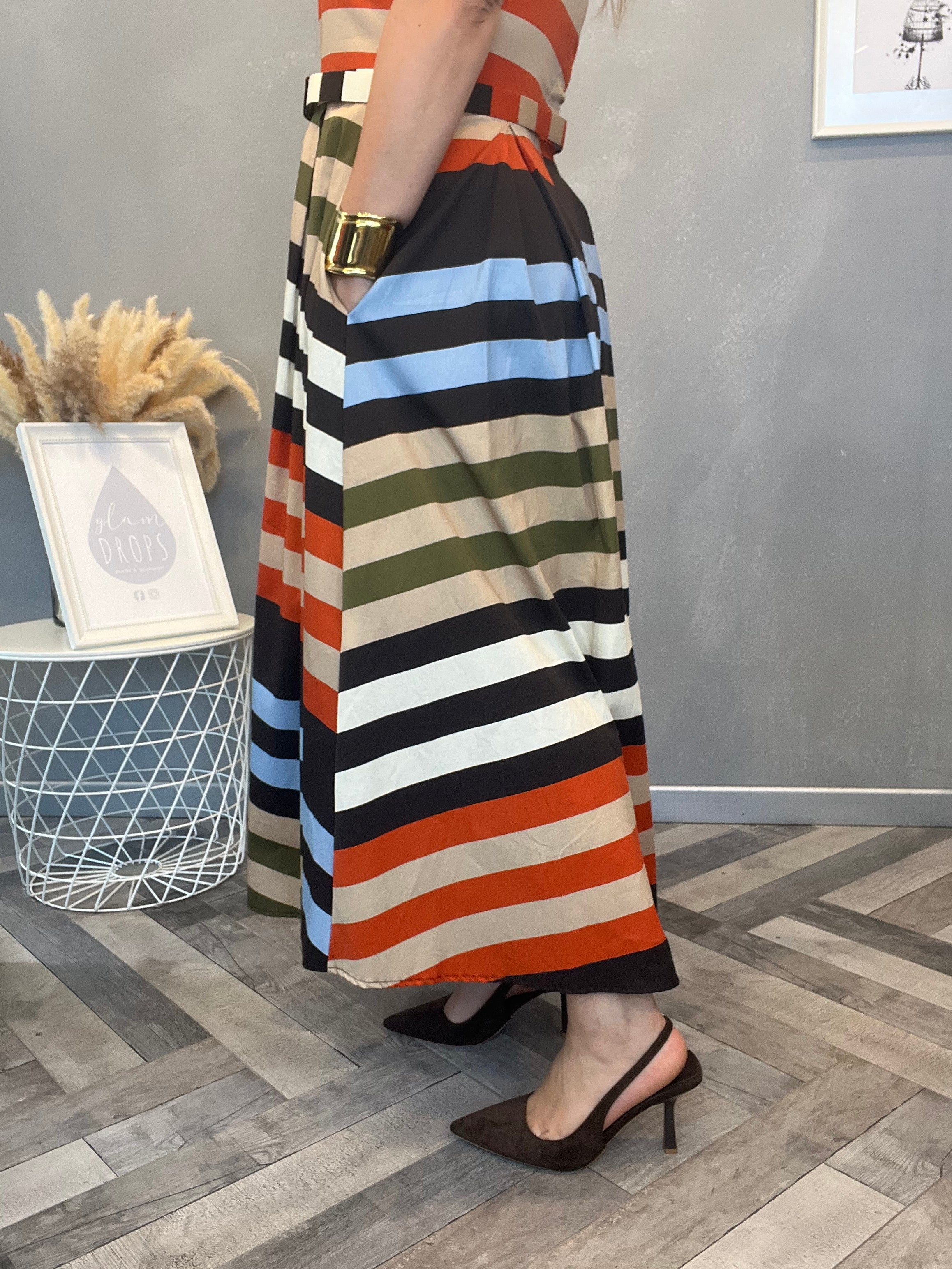 Abito righe multicolor