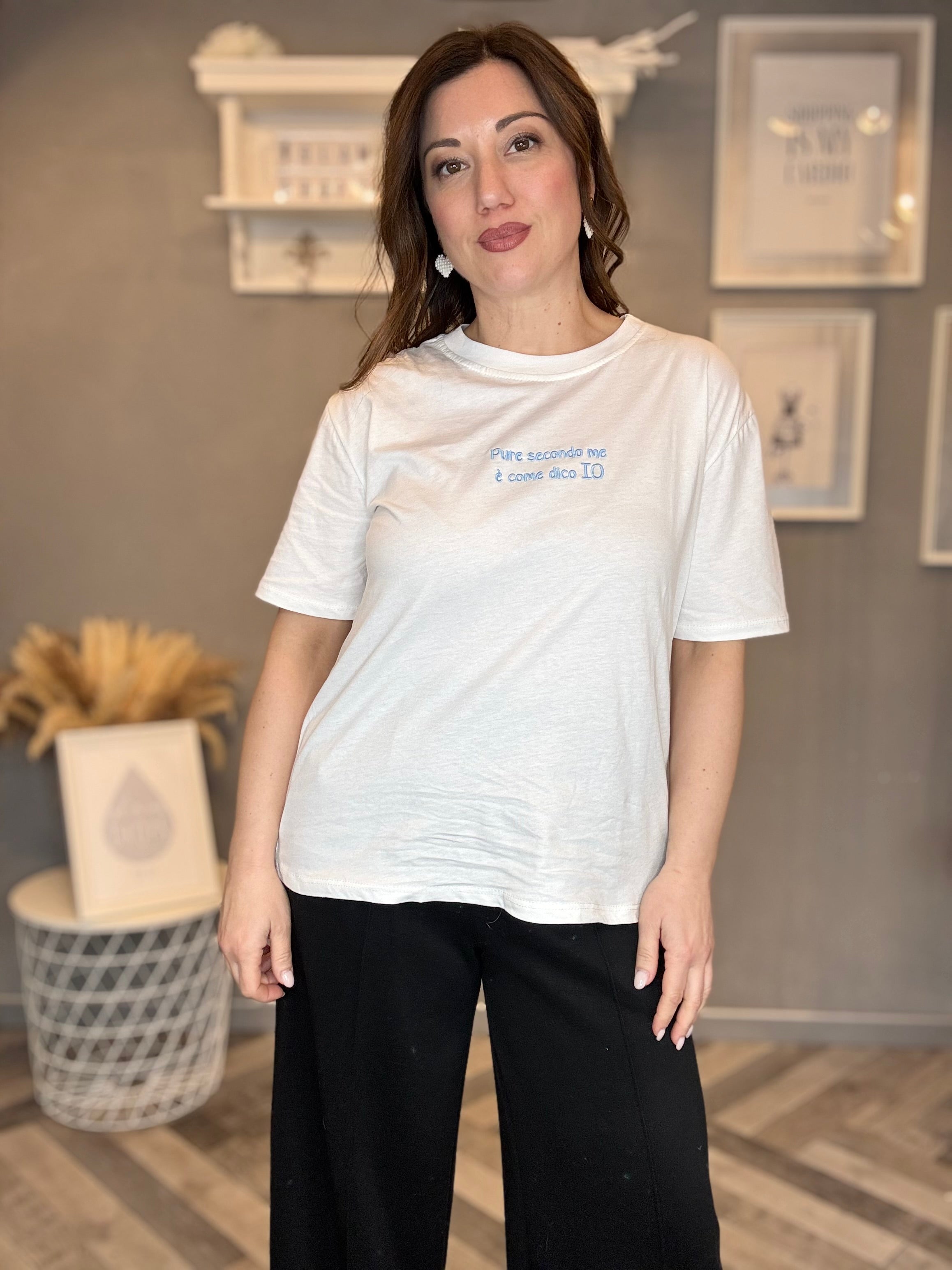 T-shirt Pure secondo me celeste