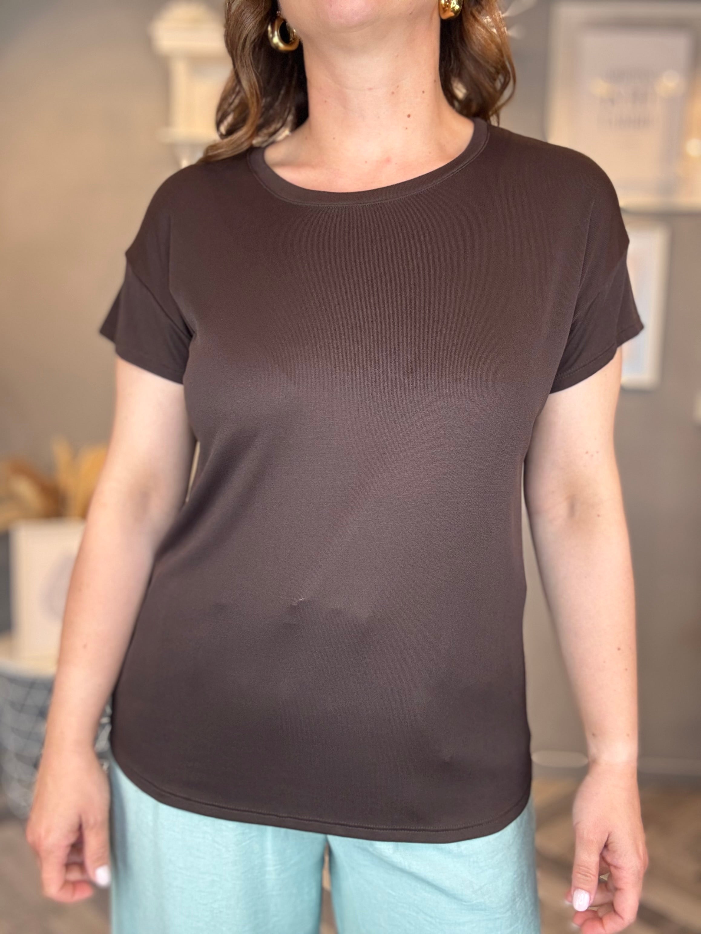 T-shirt basic modal ruggine moro