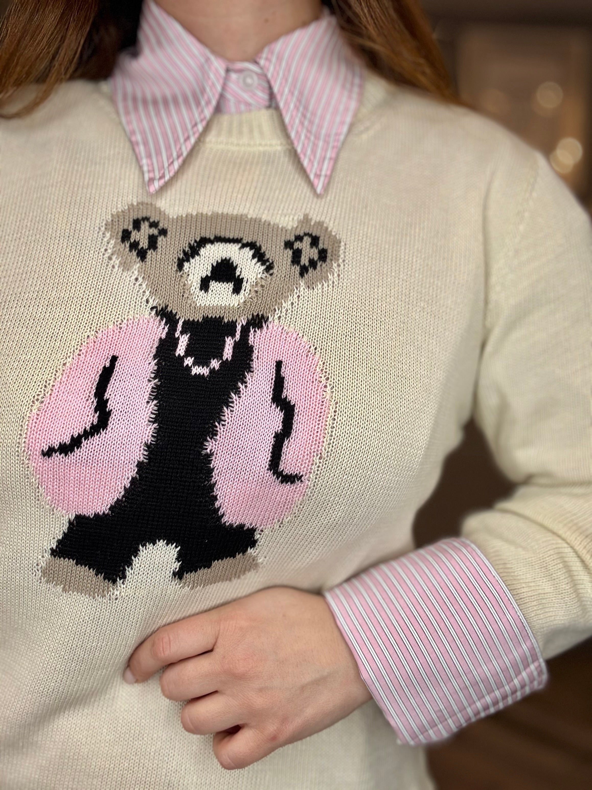 Camicia a righe bianche con laccio