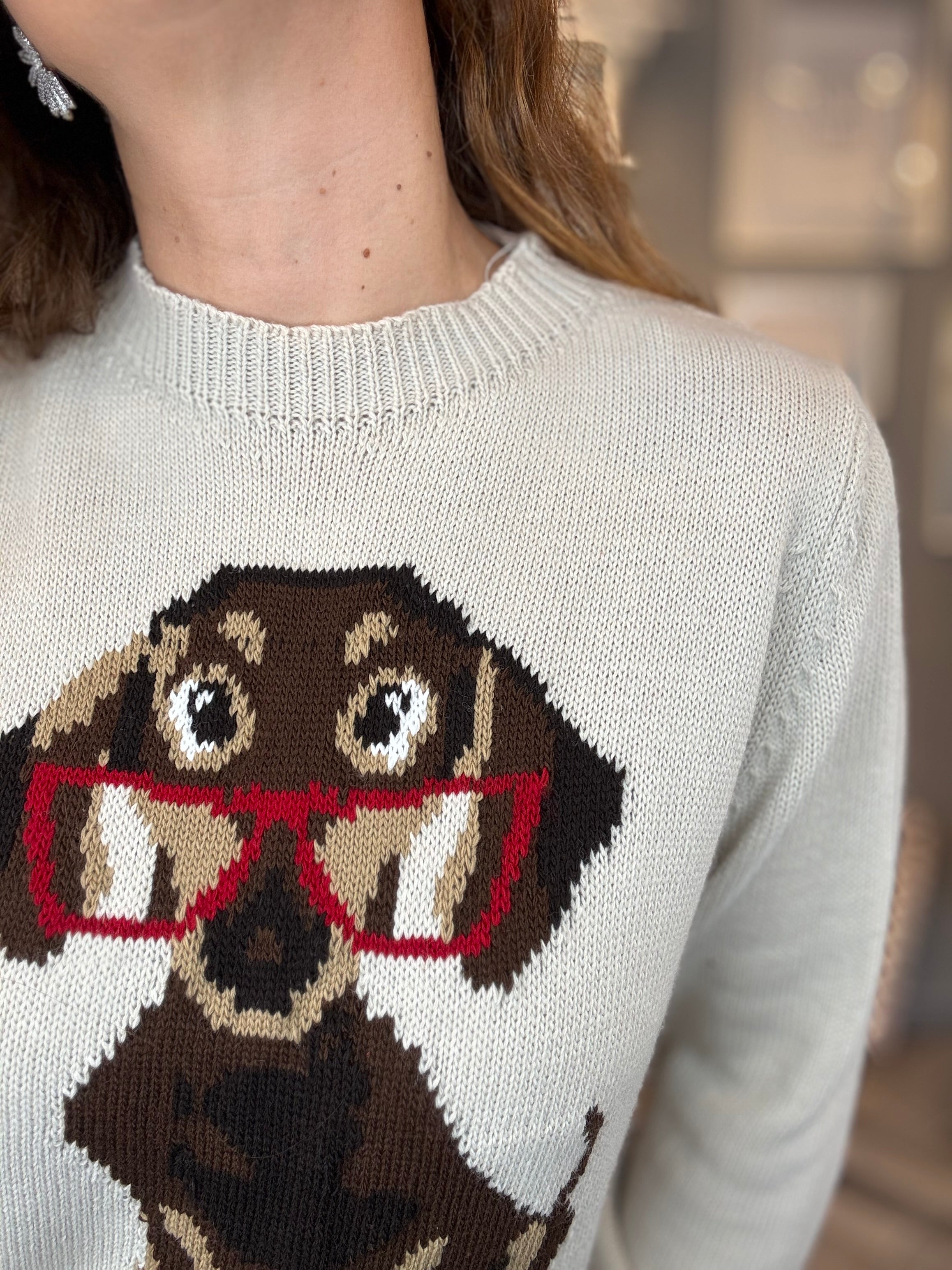 Maglioncino bassotto panna