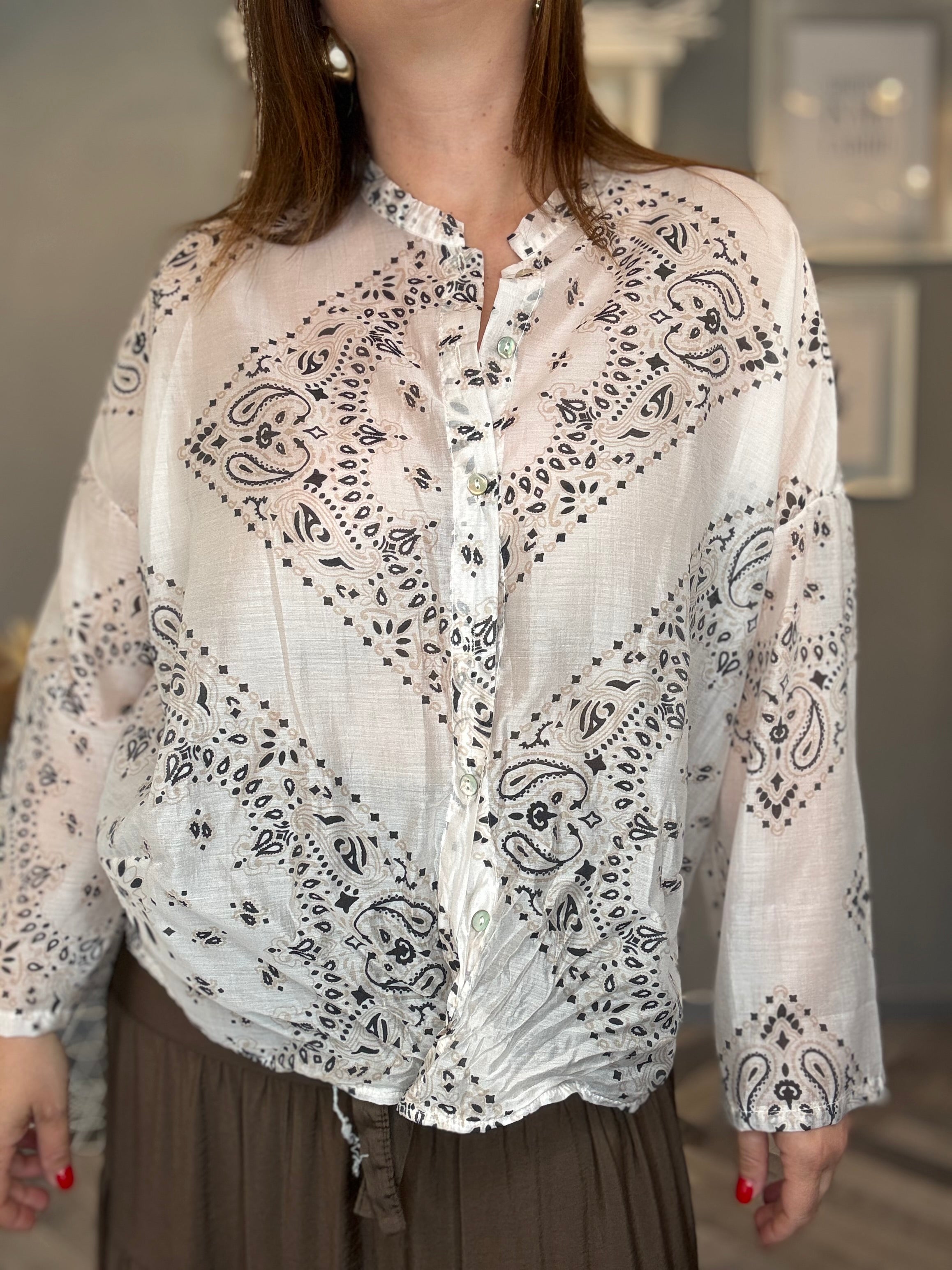 Camicia bandana panna
