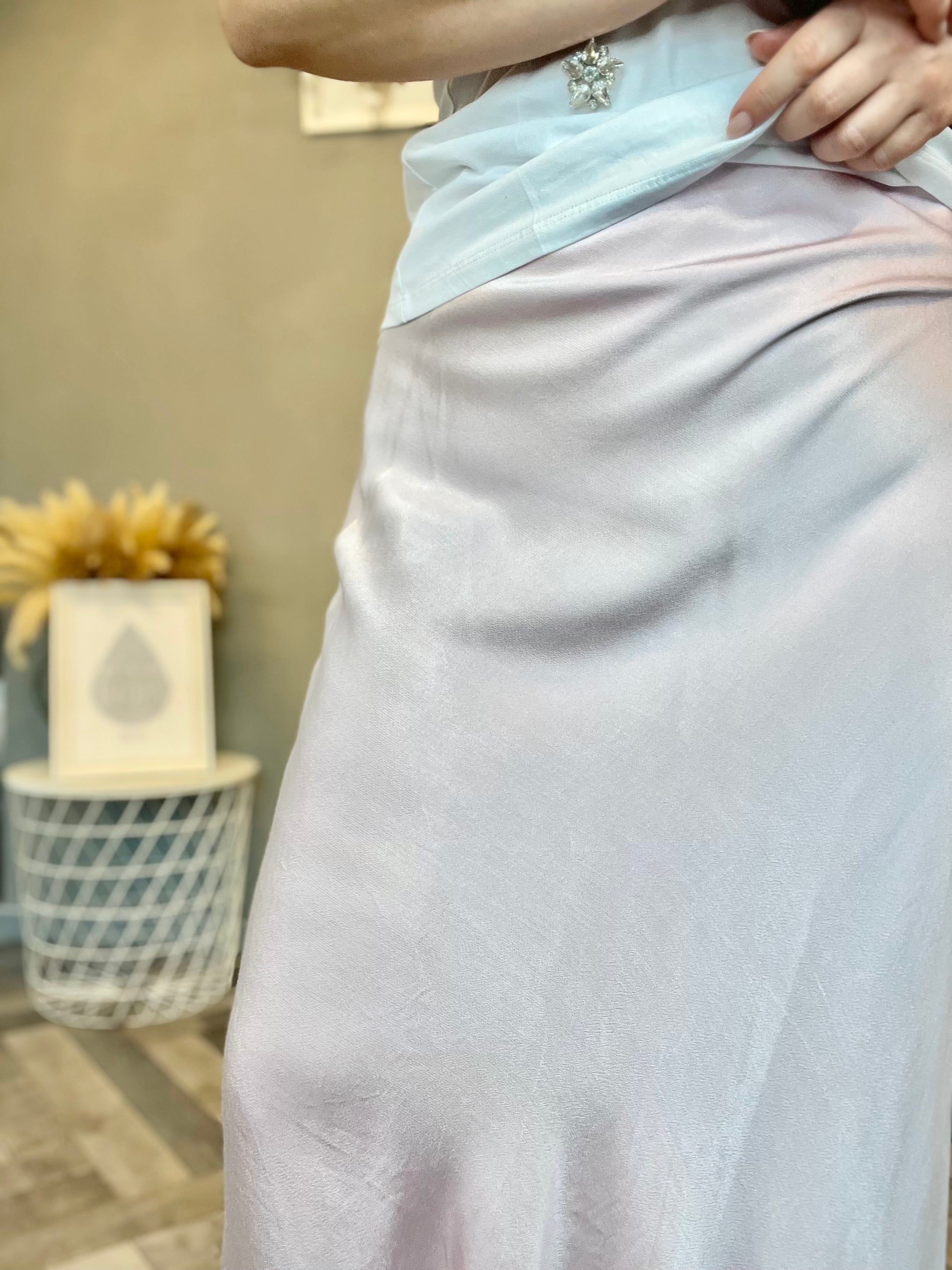 Gonna in raso di viscosa Lucy