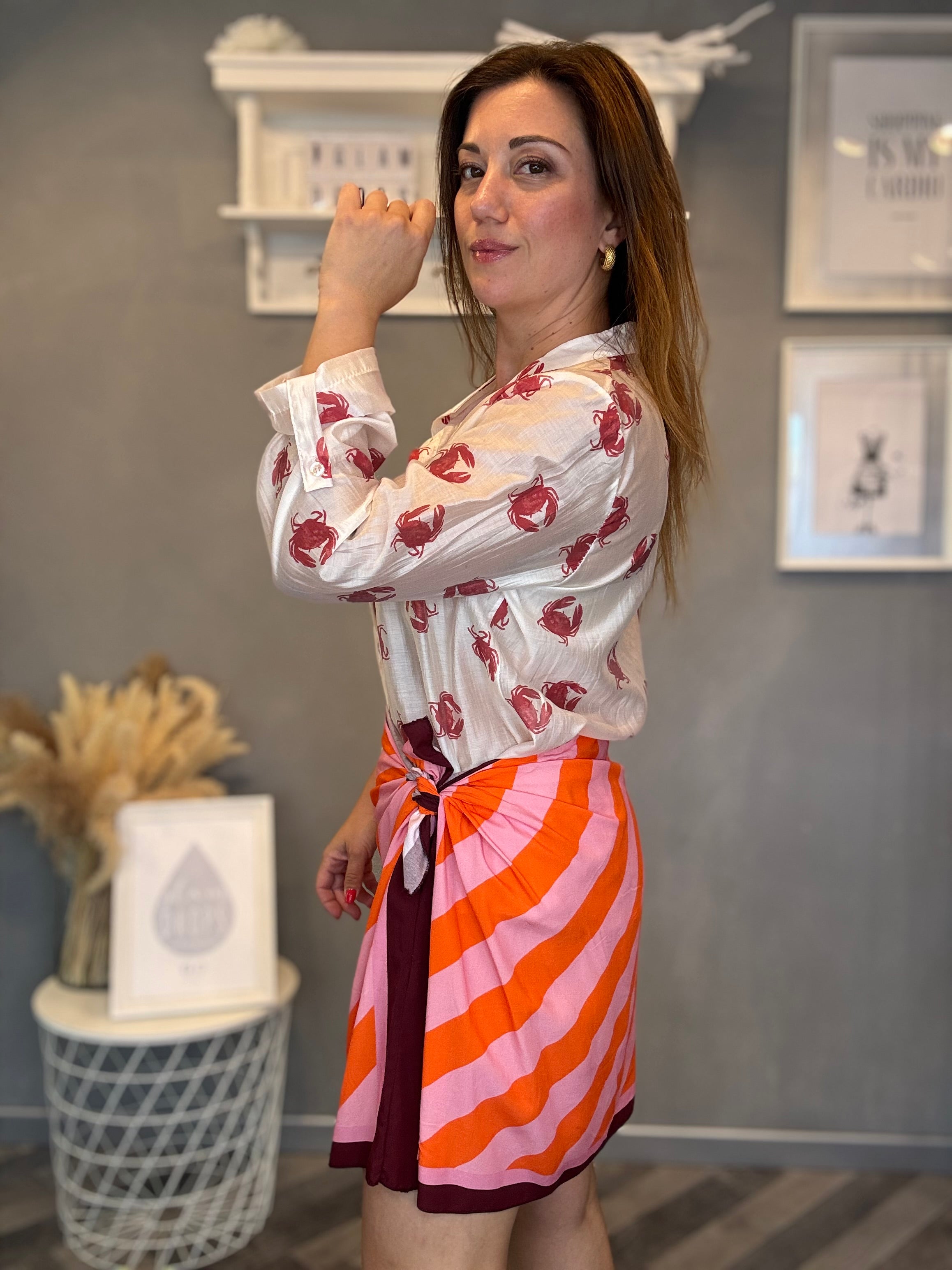 Camicia Isla Bonita roll-up granchio