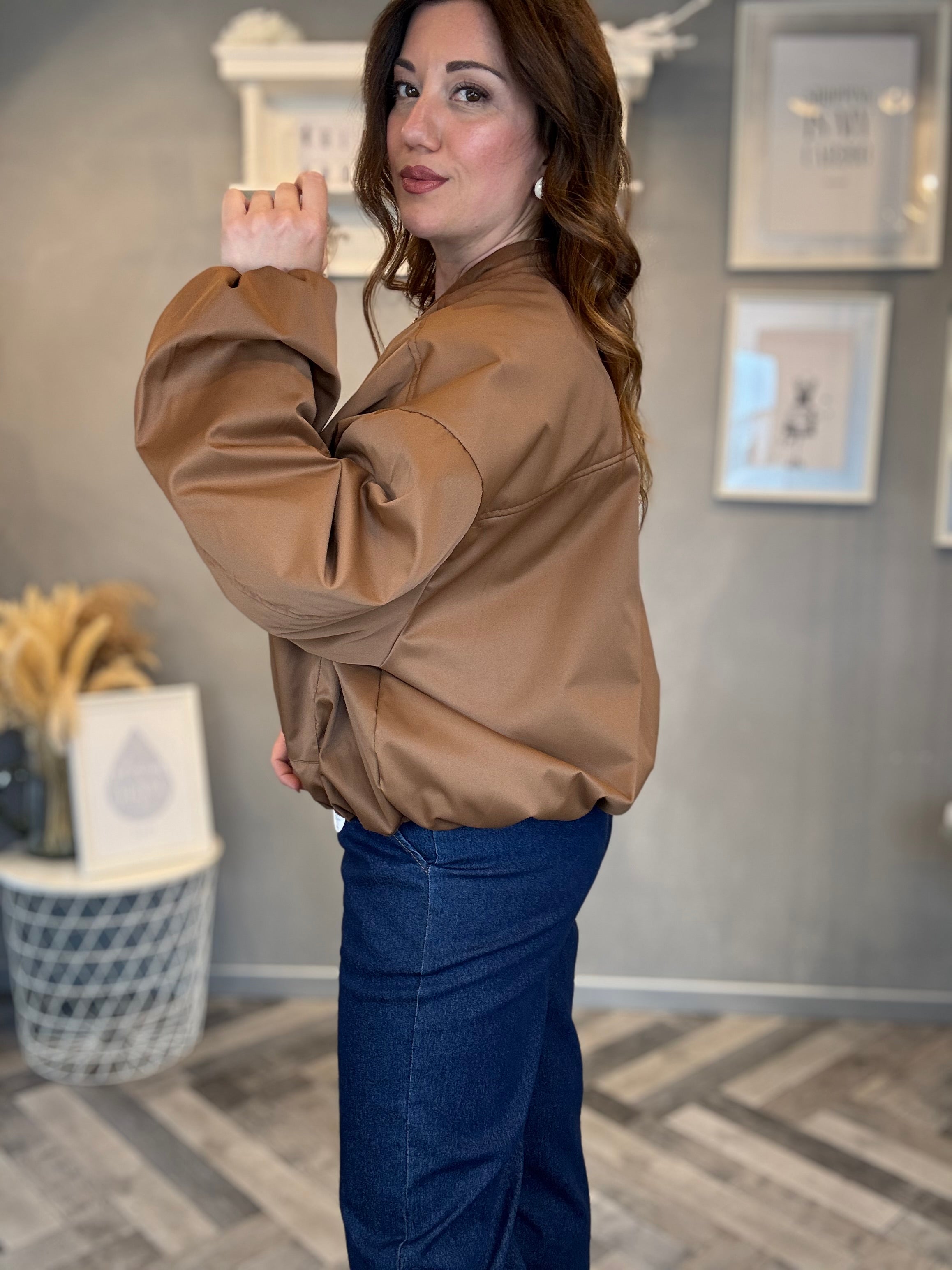 Bomber satin biscotto