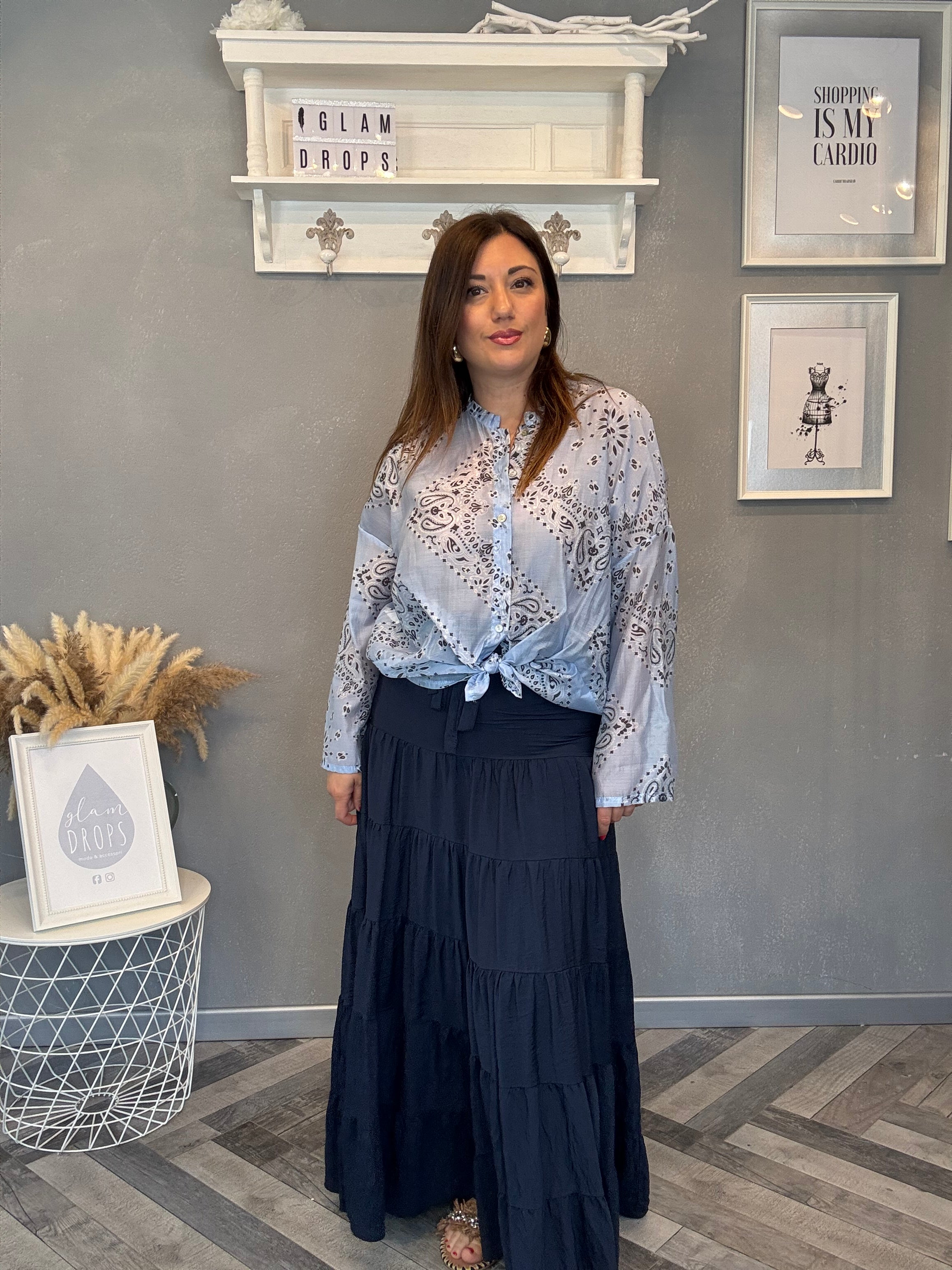 Camicia bandana celeste