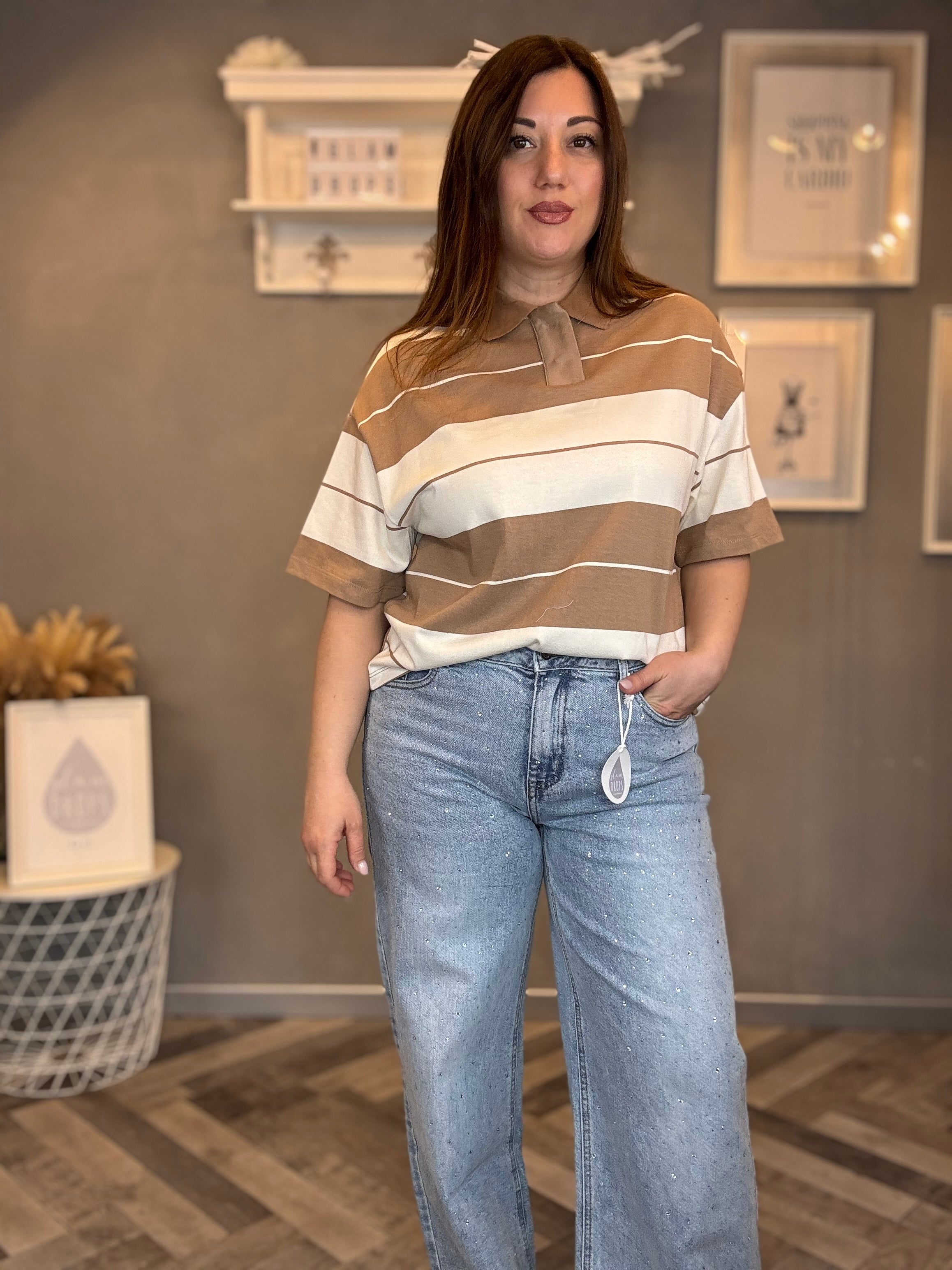 Lumina t-shirt polo a righe