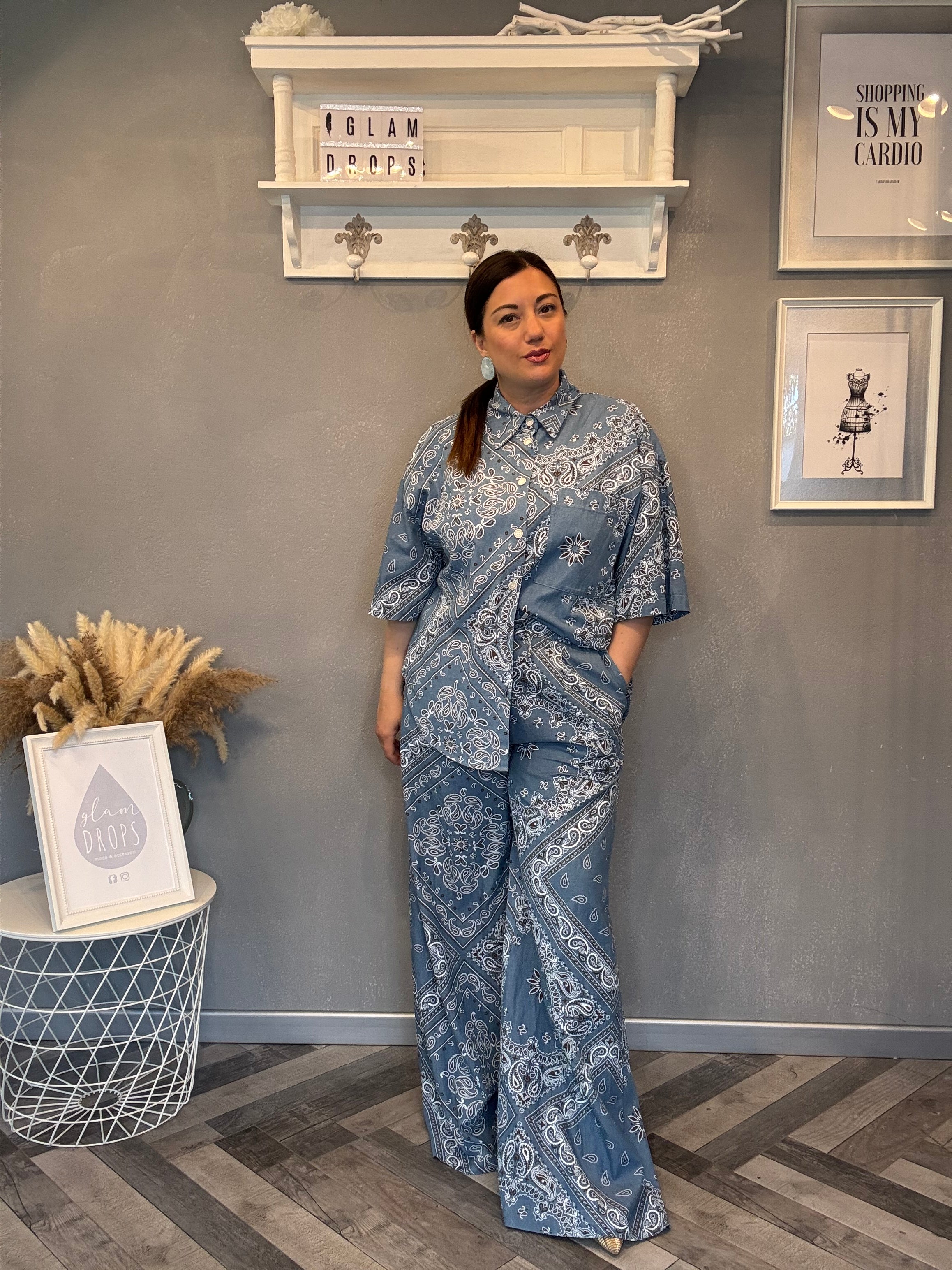 Lumina pantalone jeans paisley bandana