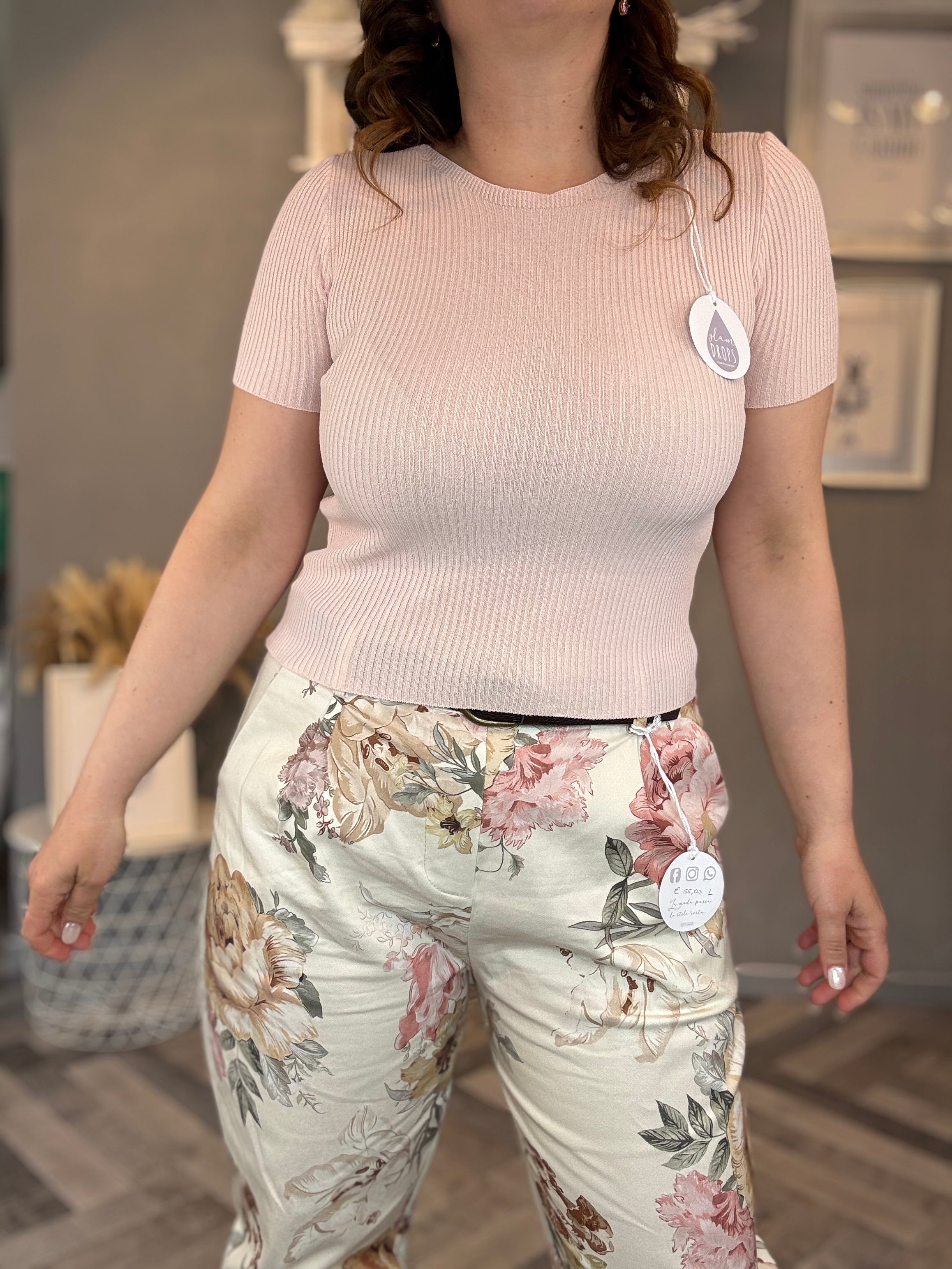 Maglia a costine basic Glam