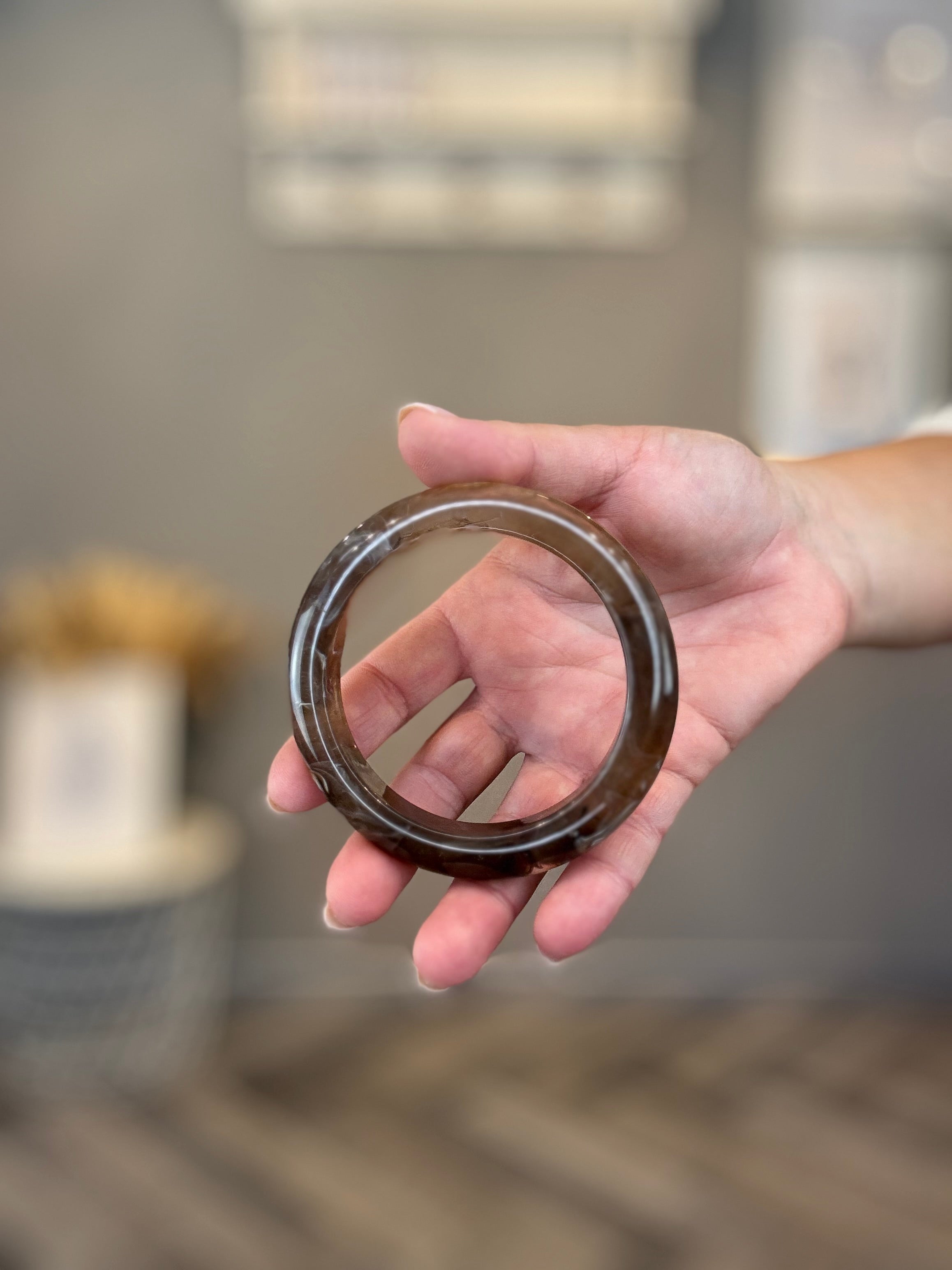 Bracciale resina marmorizzata caffè