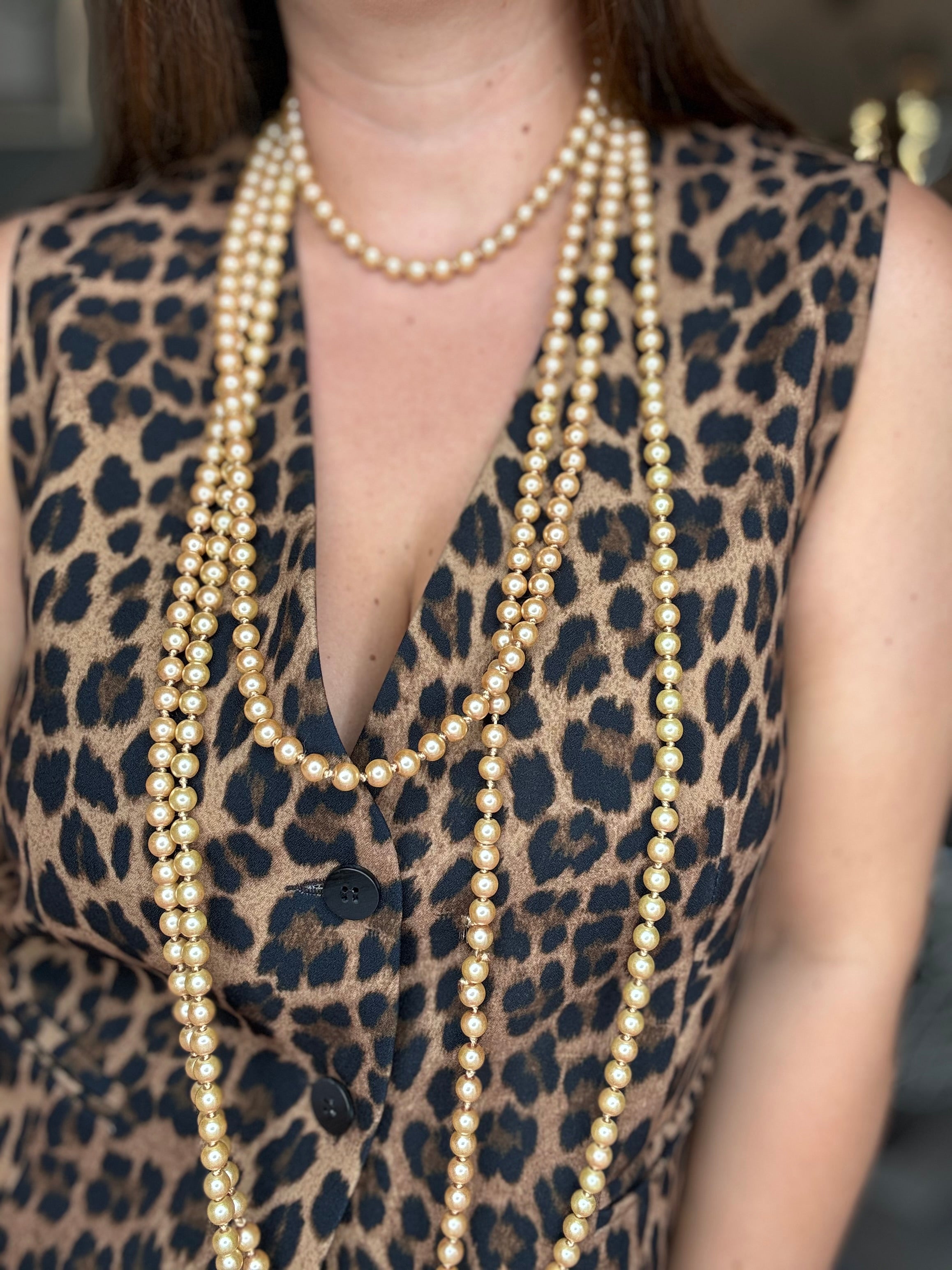 Collana perle a più fili lunga