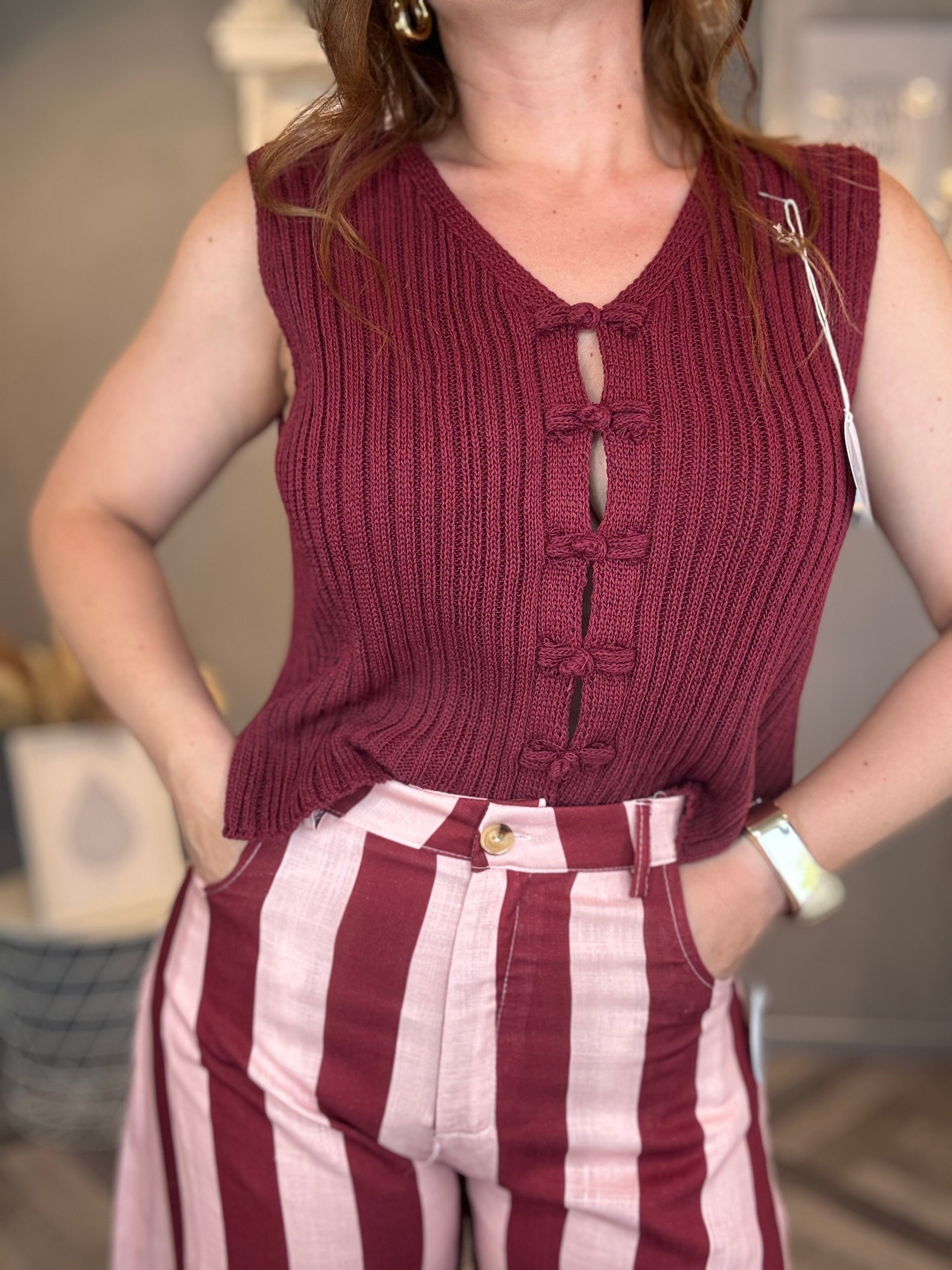 Pantalone Riviera rosa e bordeaux