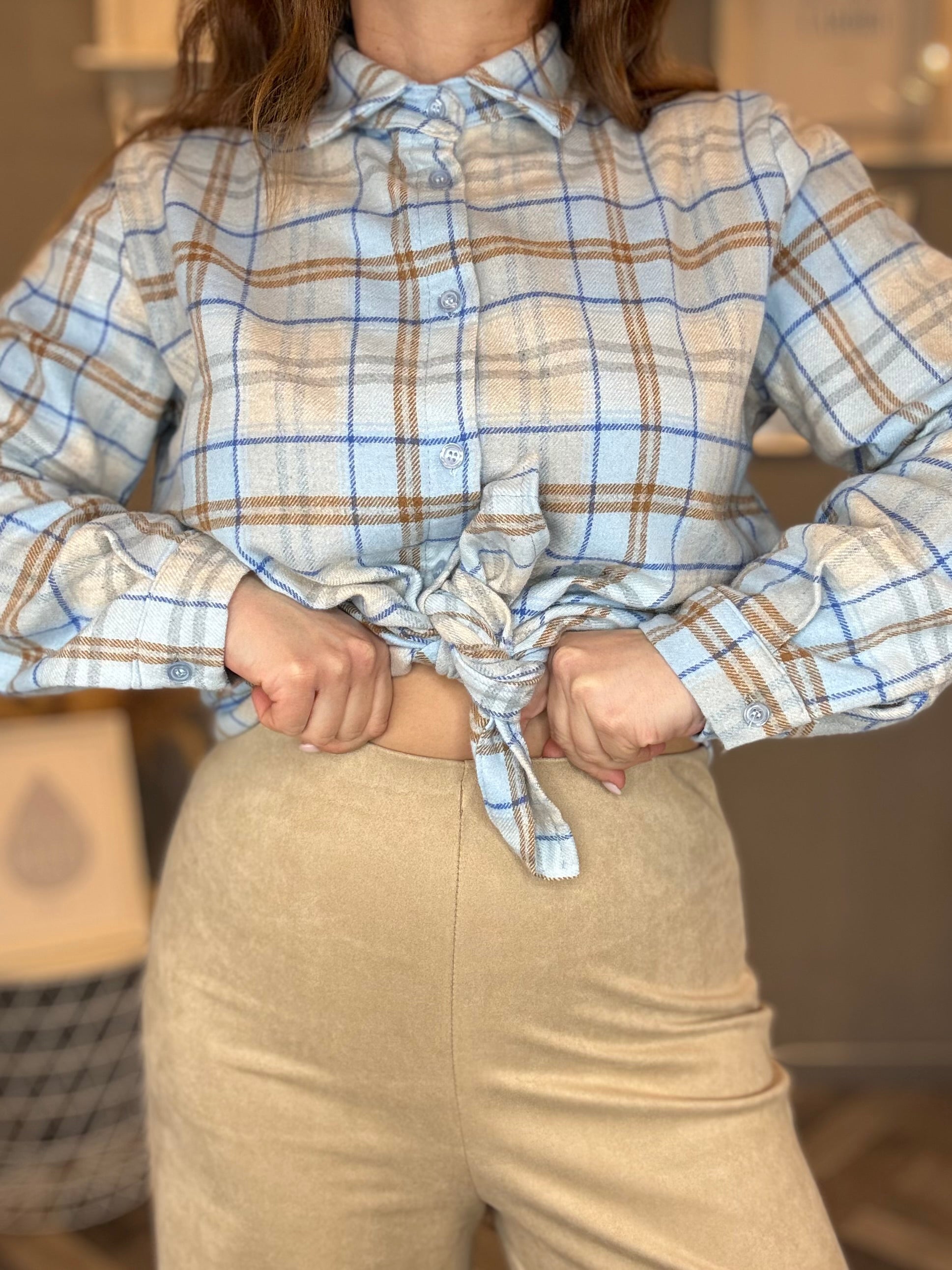 Pantalone eco suede wide beige