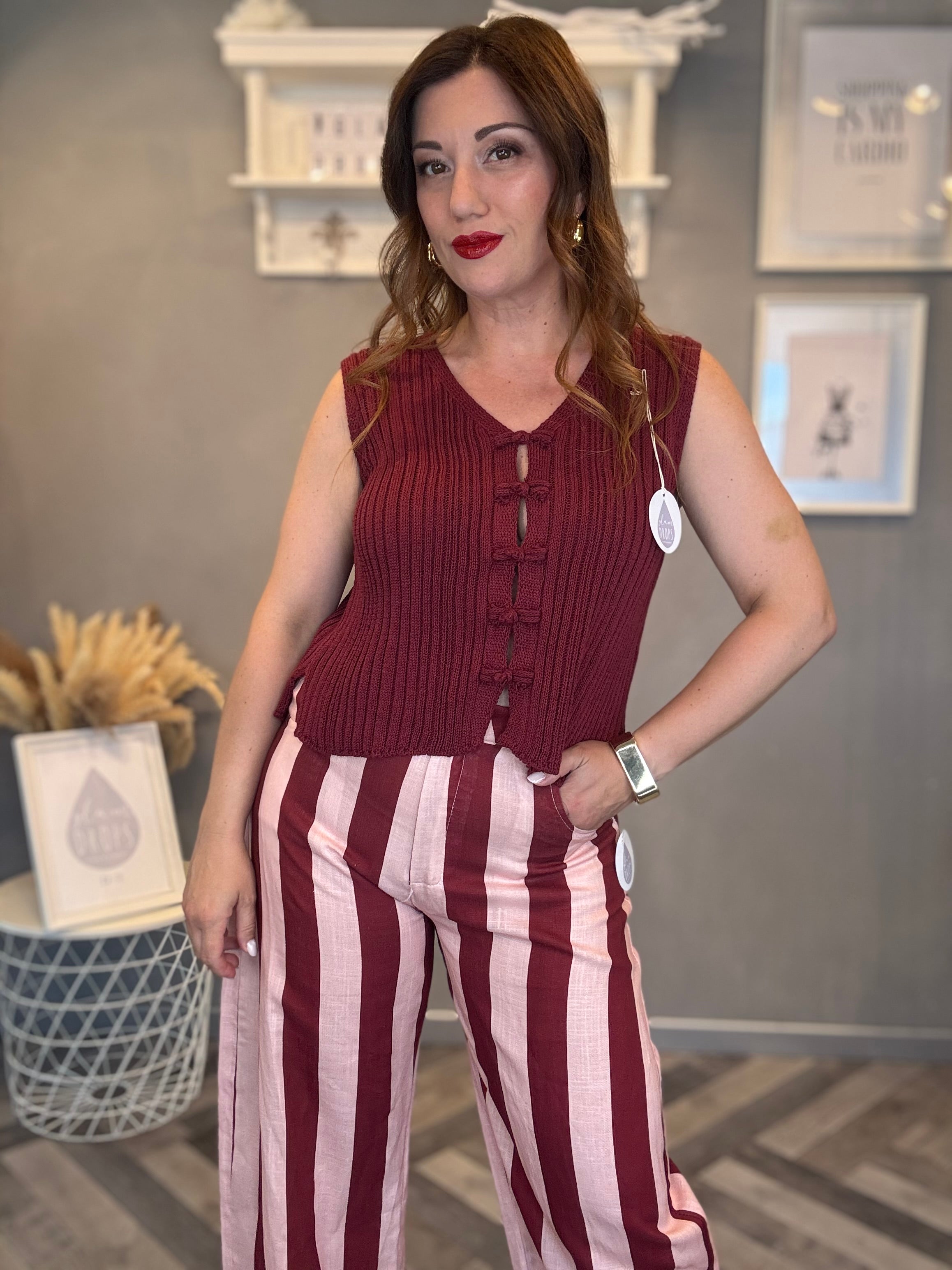 Gilet Alamari bordeaux