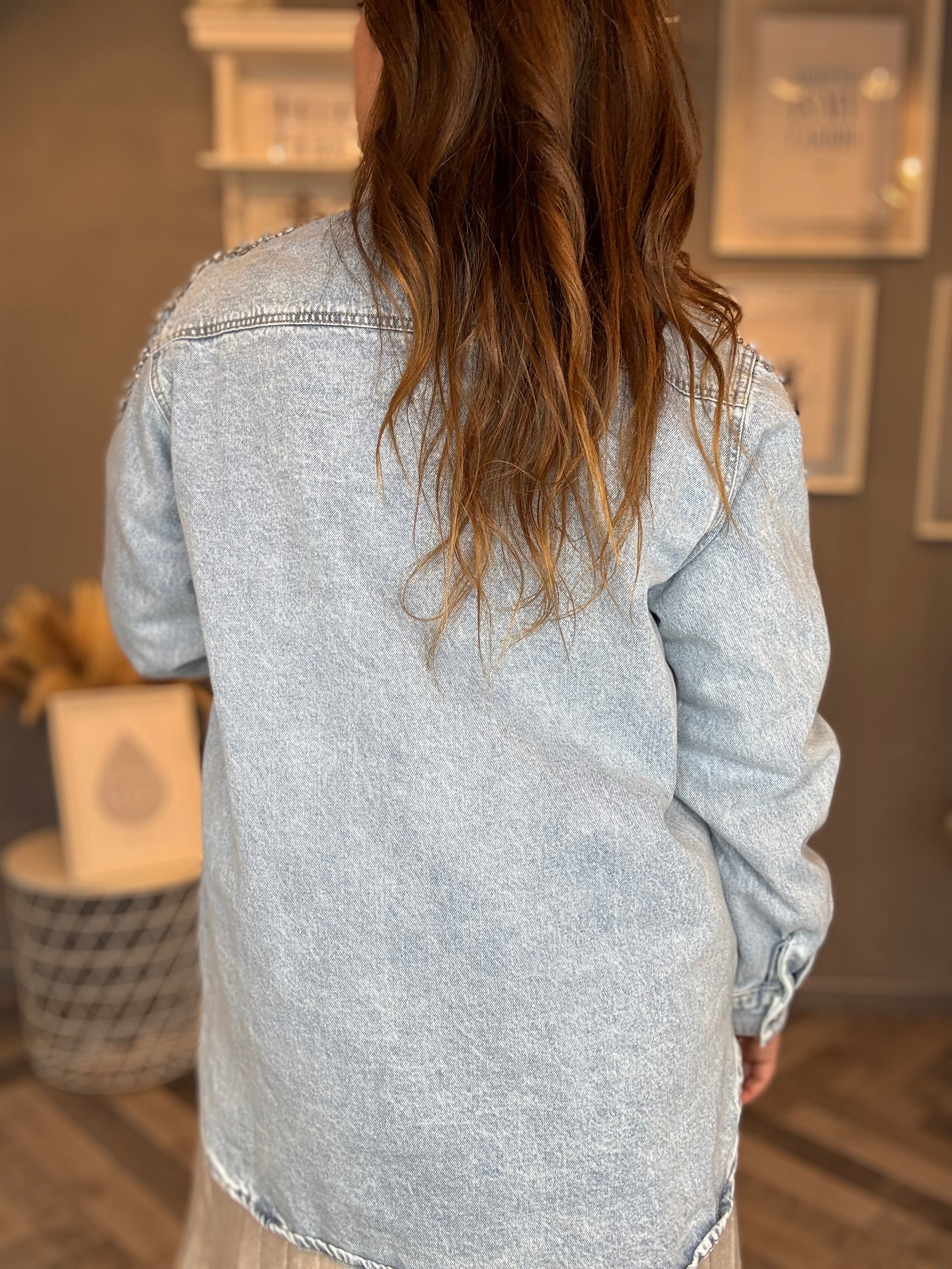 Giacca camicia in denim Diamonds