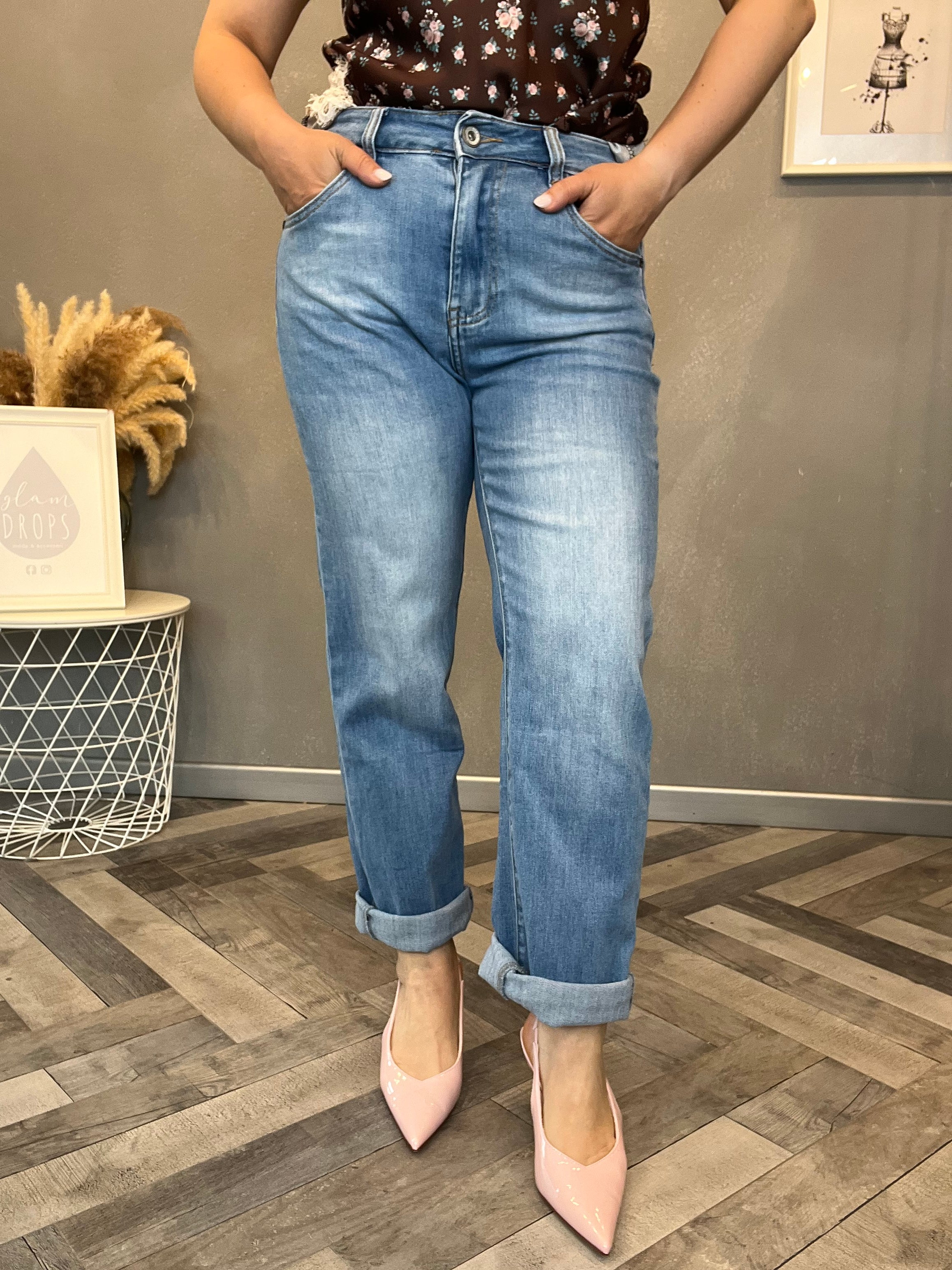 Jeans gamba dritta elasticizzato
