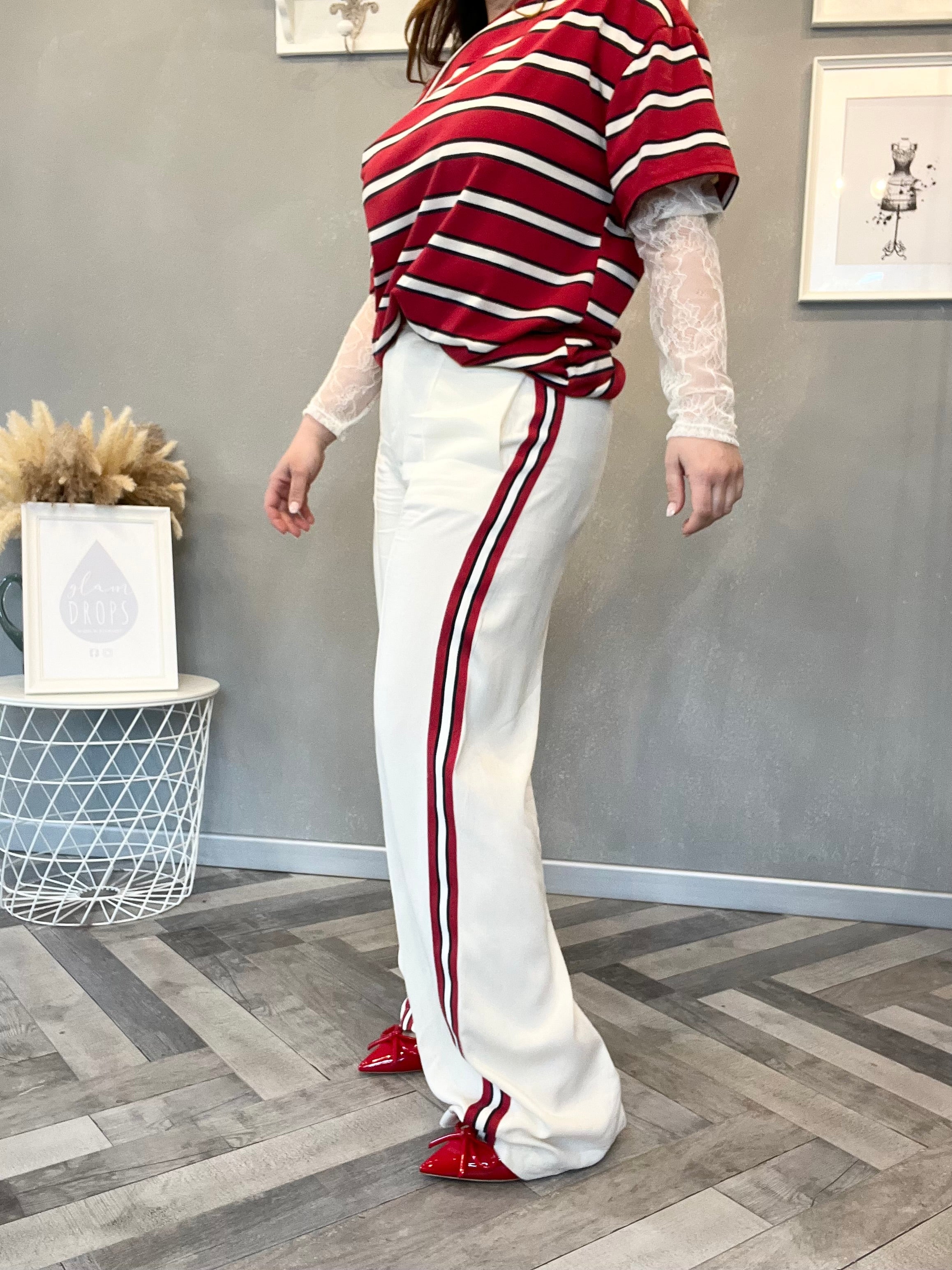 Lumina pantaloni con righe laterali