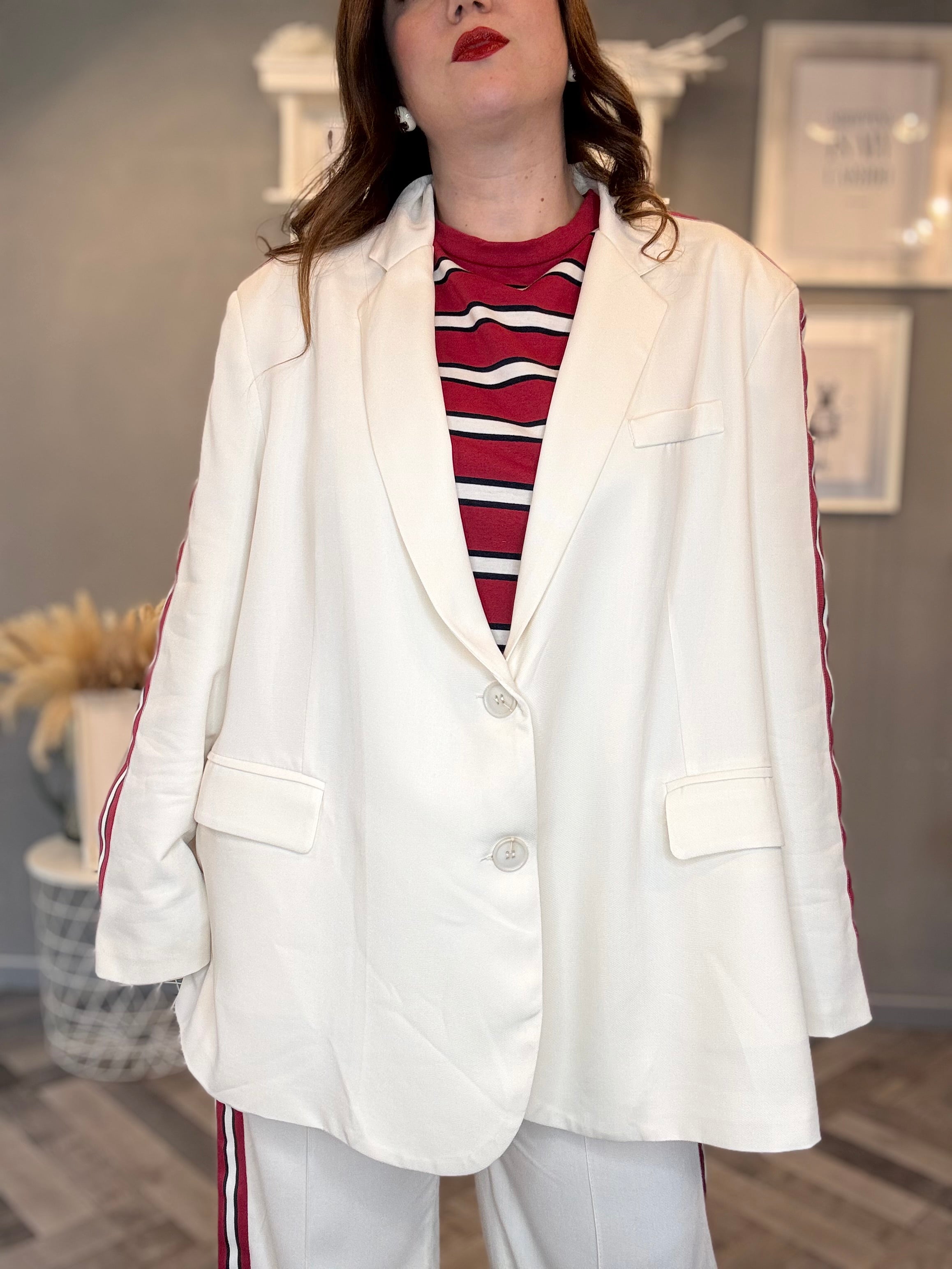 Lumina blazer over con righe laterali