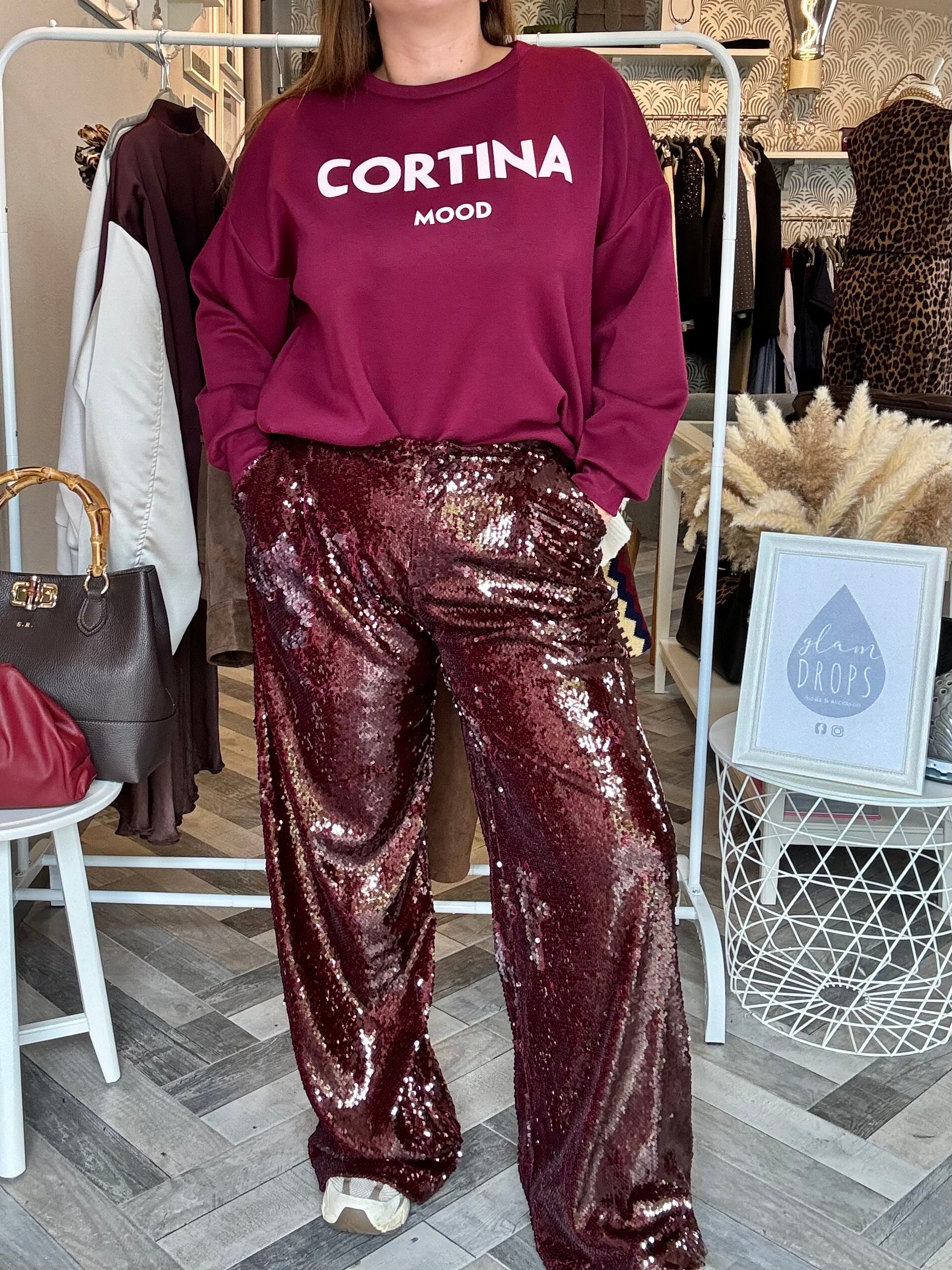 Lumina pantaloni paillttes palazzo