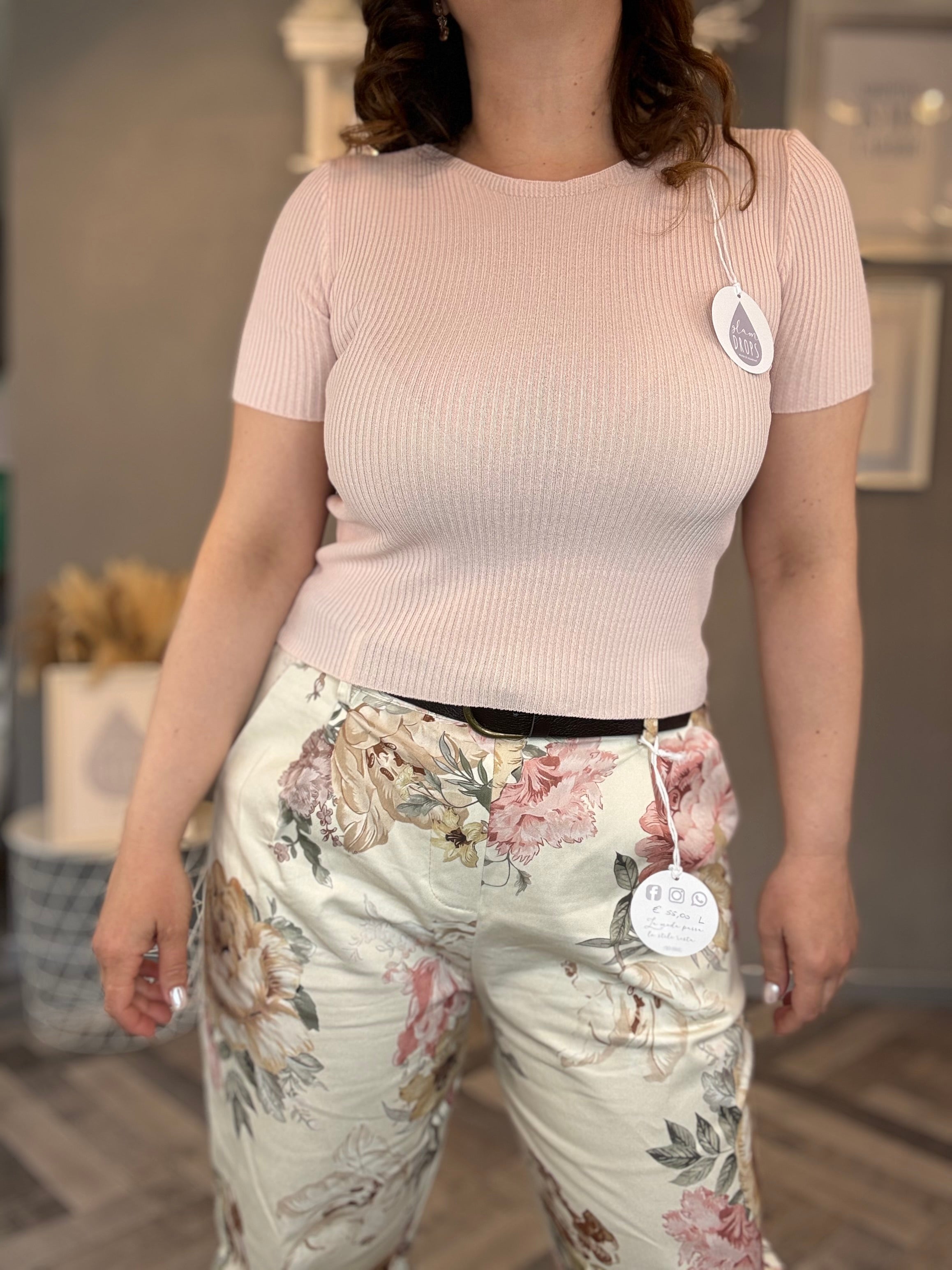 Maglia a costine basic Glam