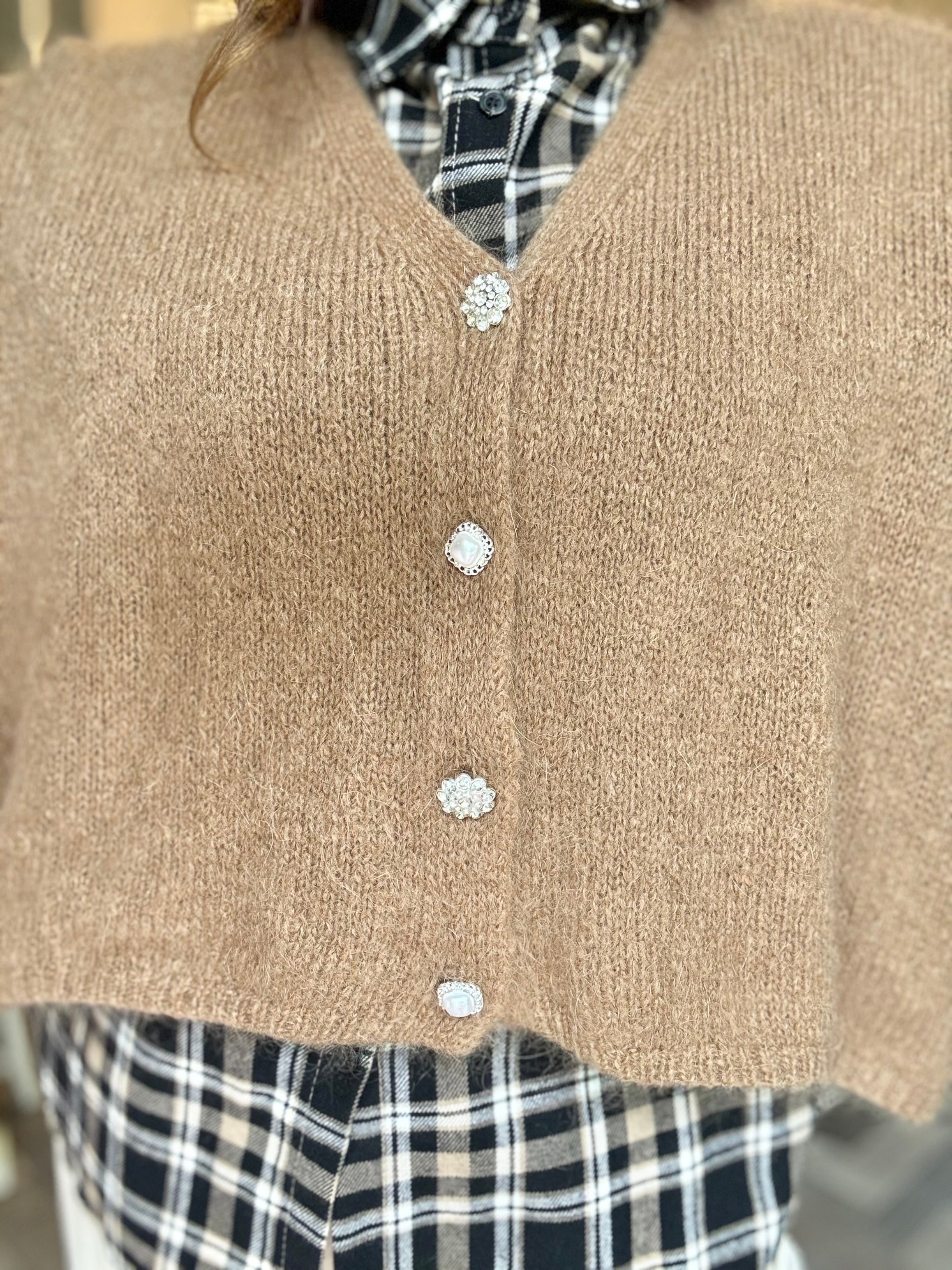 Gilet in maglia over 4 bottoni