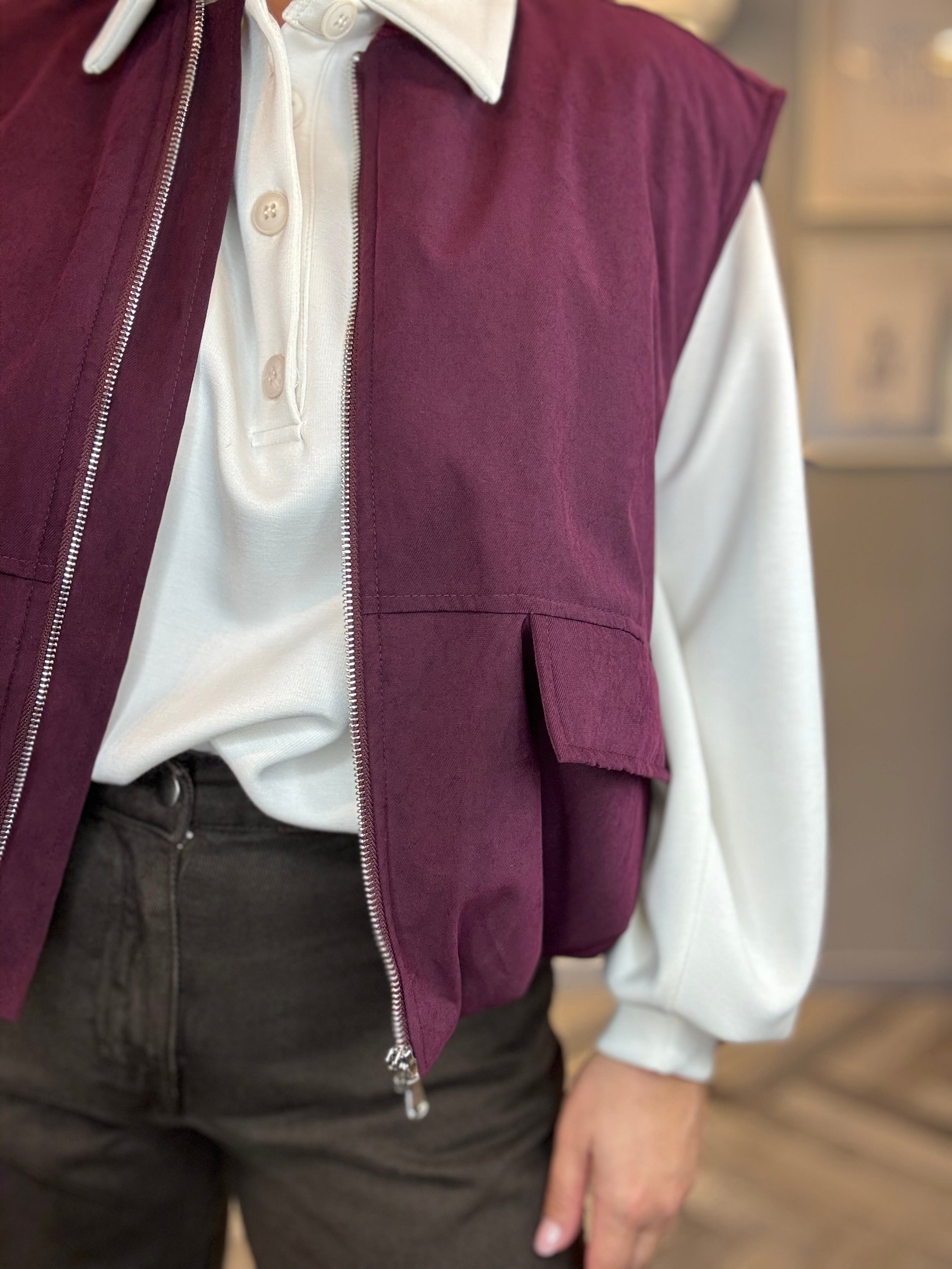 Lumina gilet smanicato Borgogna