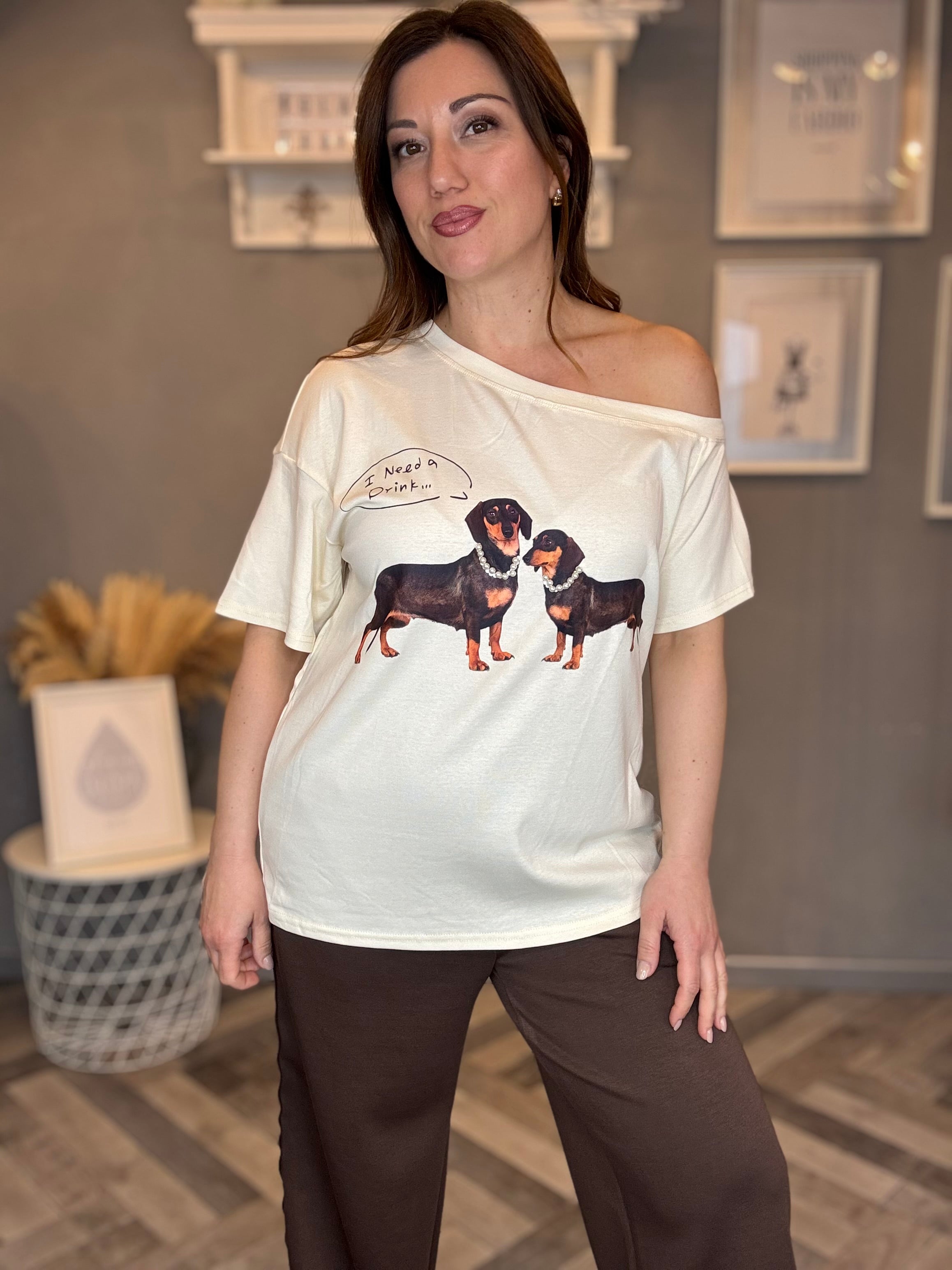 T-shirt bassotti burro