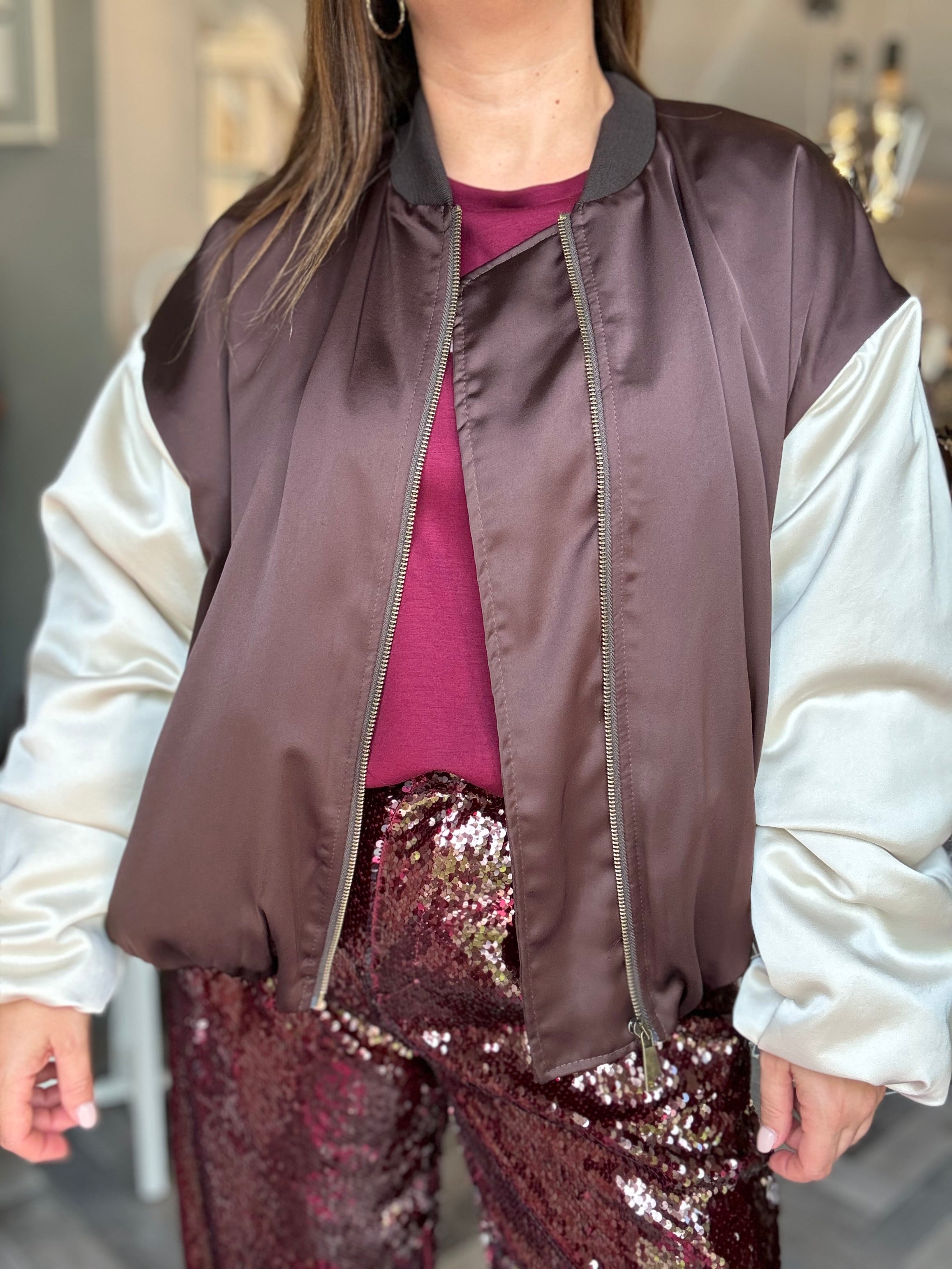 Bomber raso bicolore