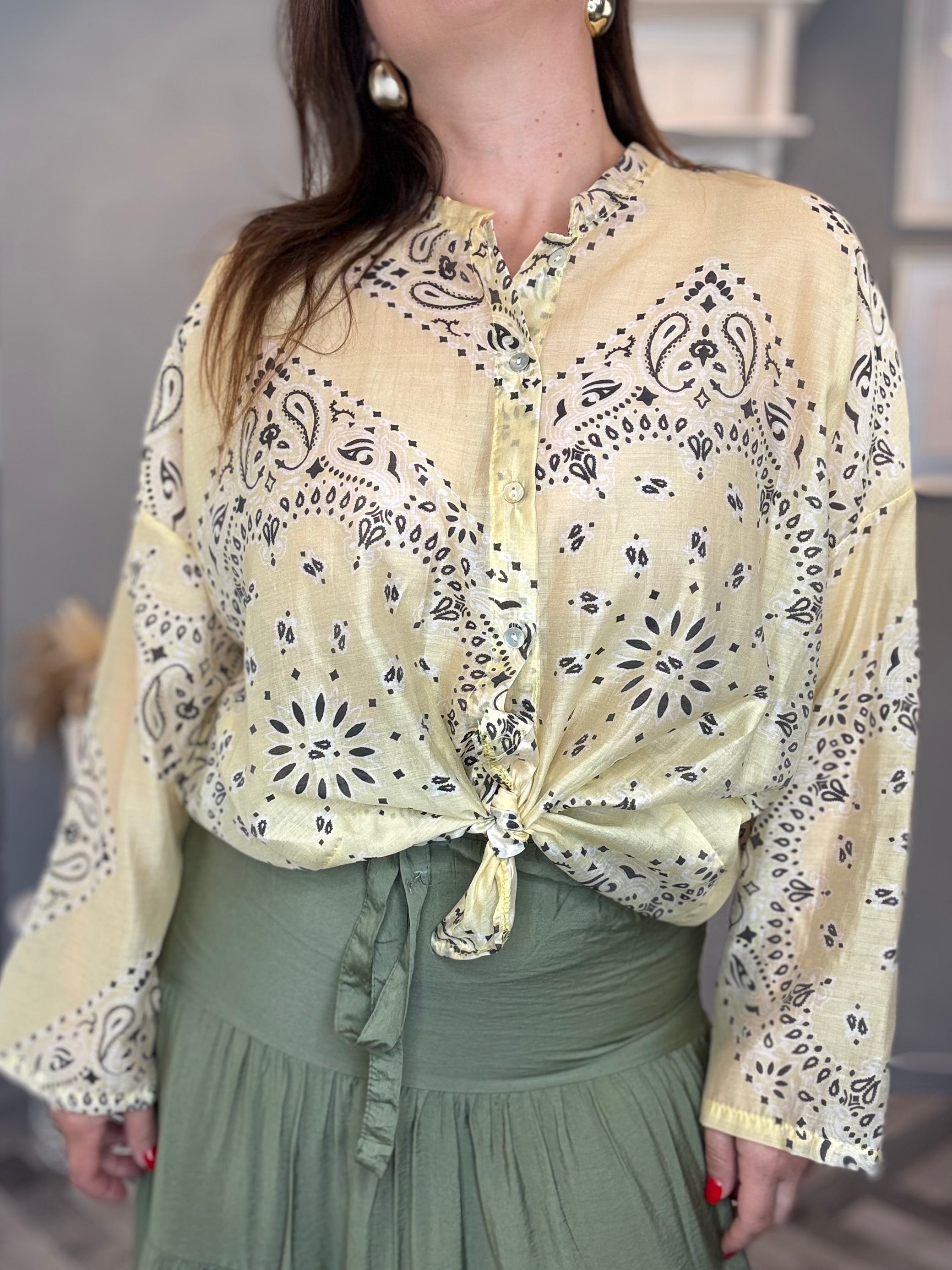 Camicia bandana giallo pastello