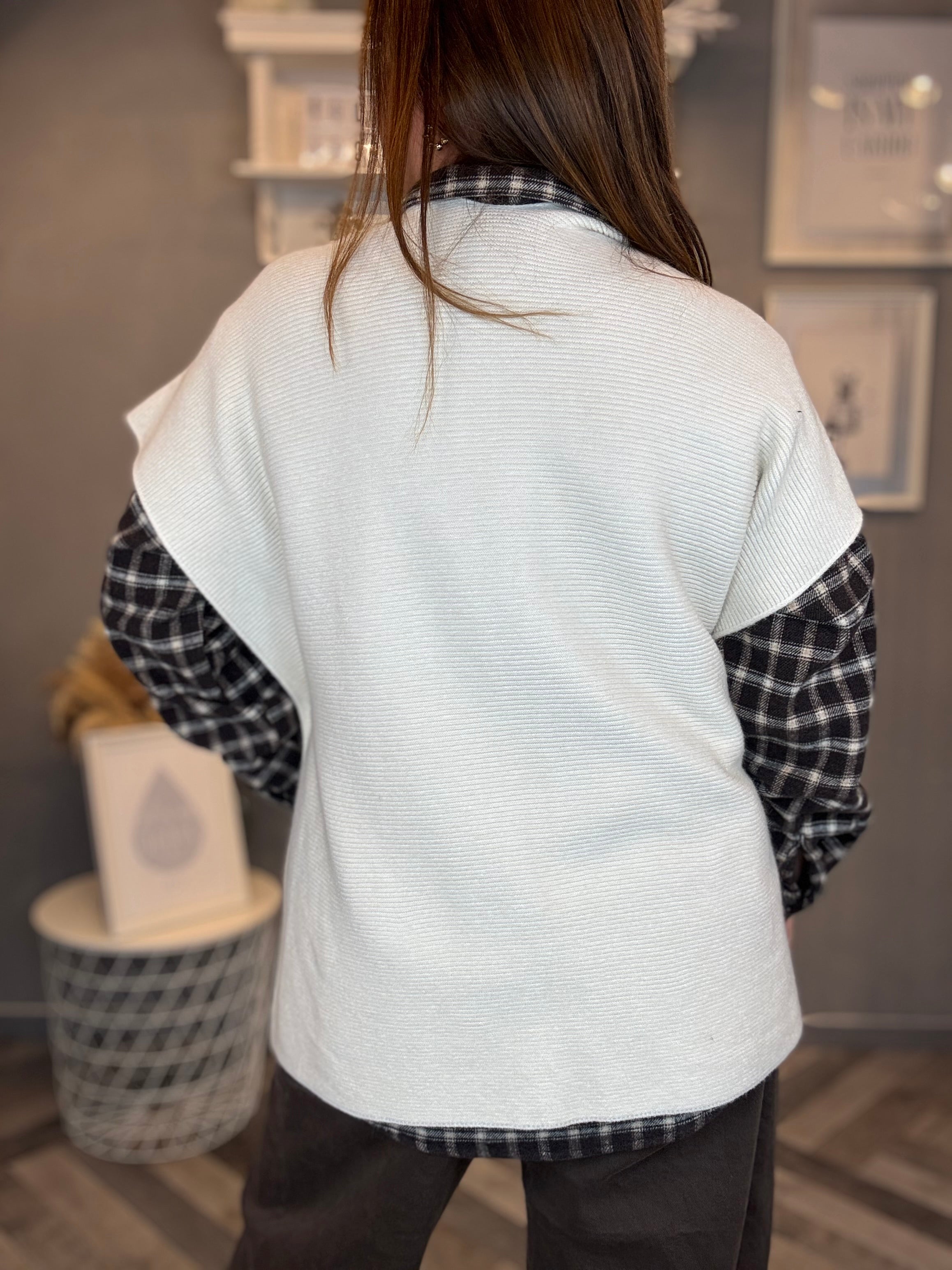 Gilet in maglia multiuso panna