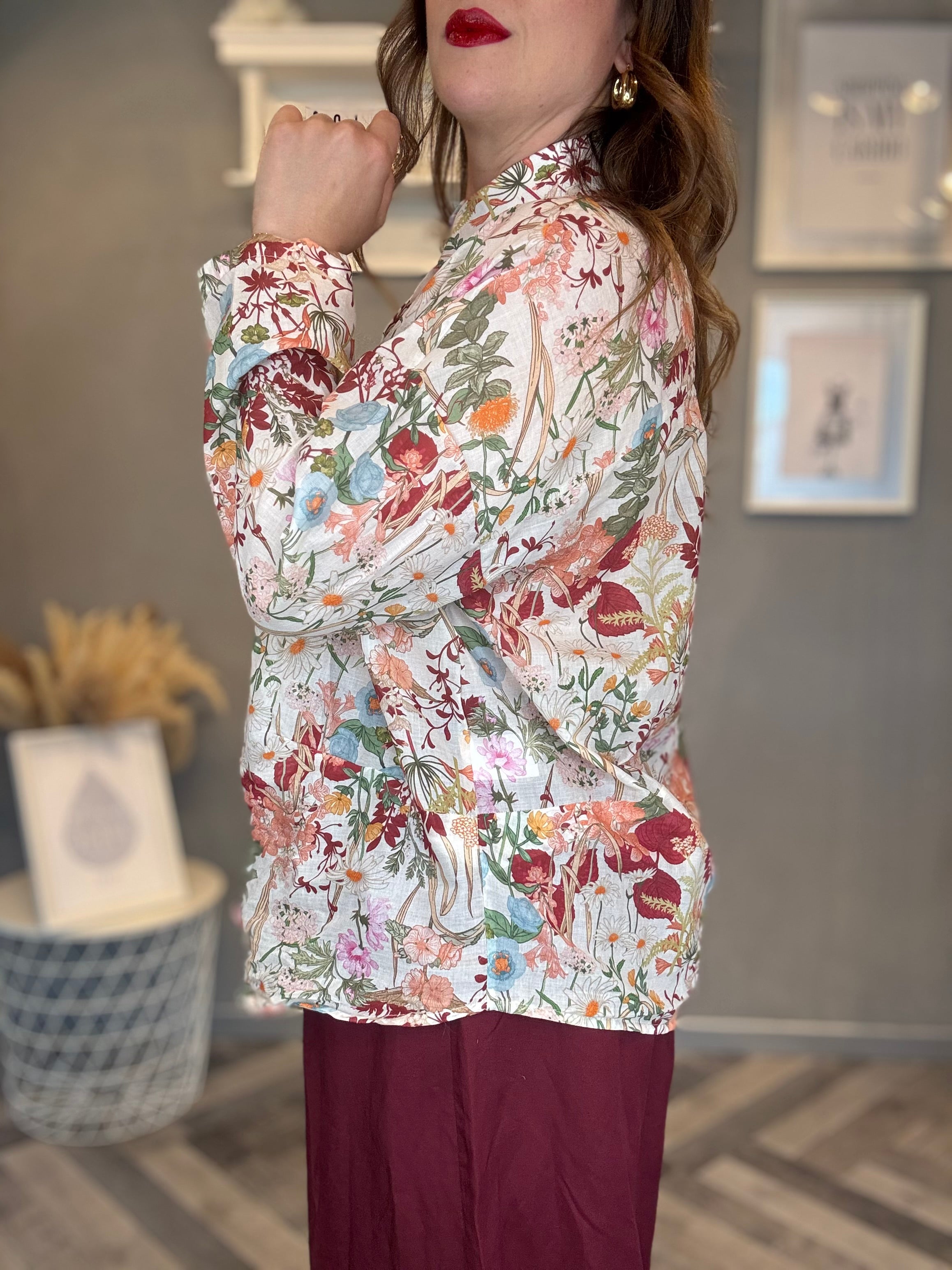 Camicia Burgundy Flower