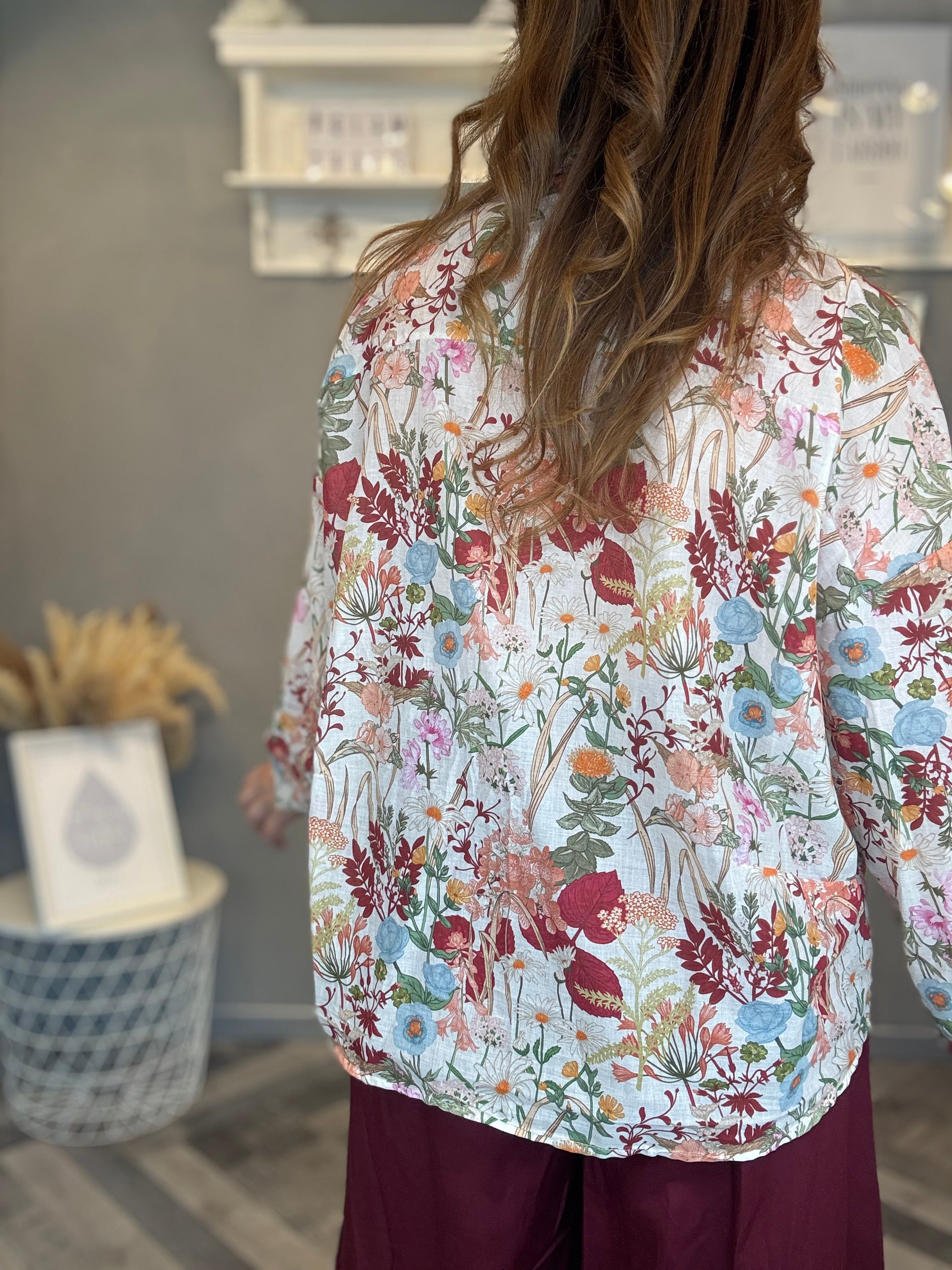 Camicia Burgundy Flower