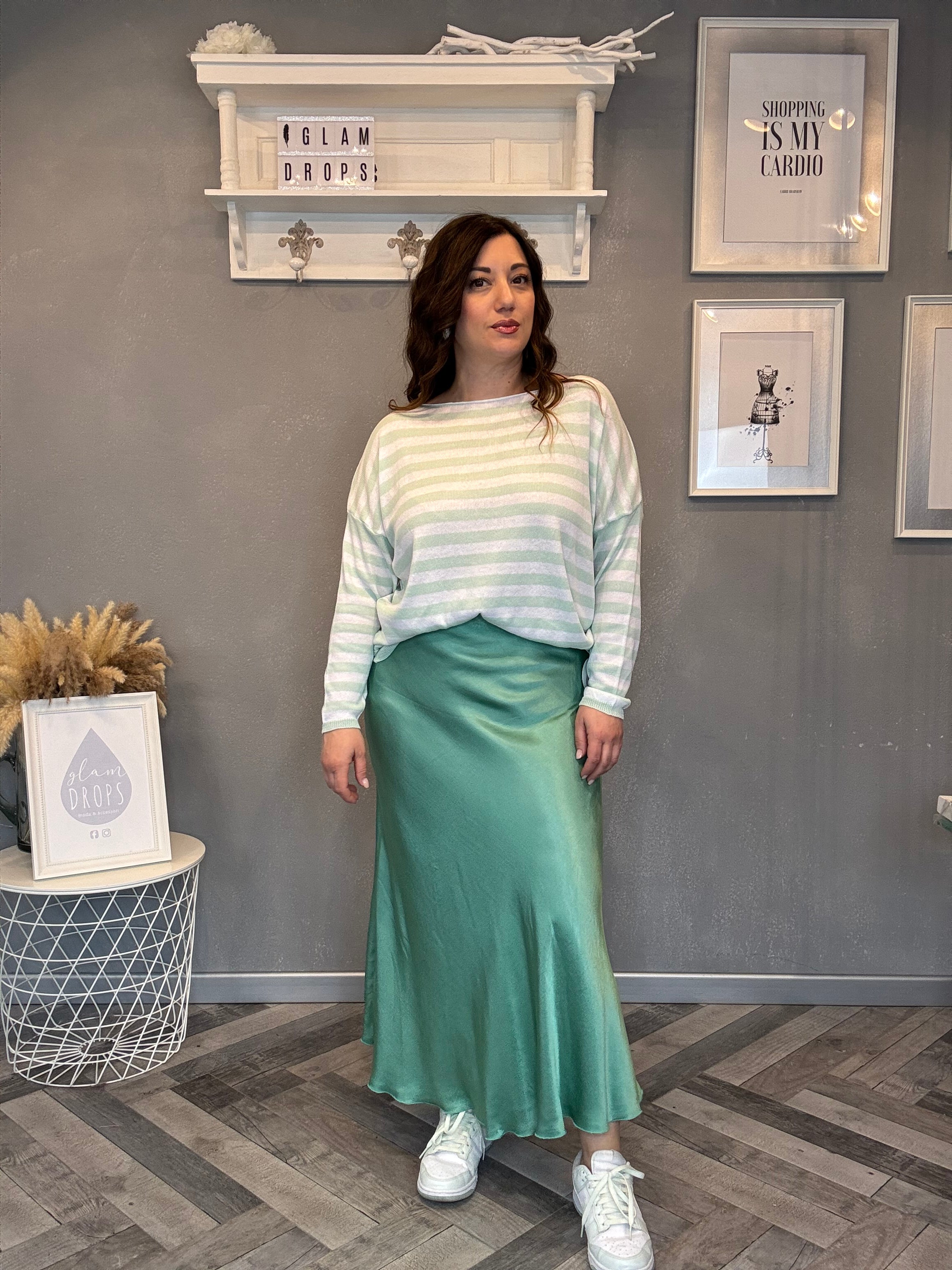 Gonna in raso di viscosa Lucy