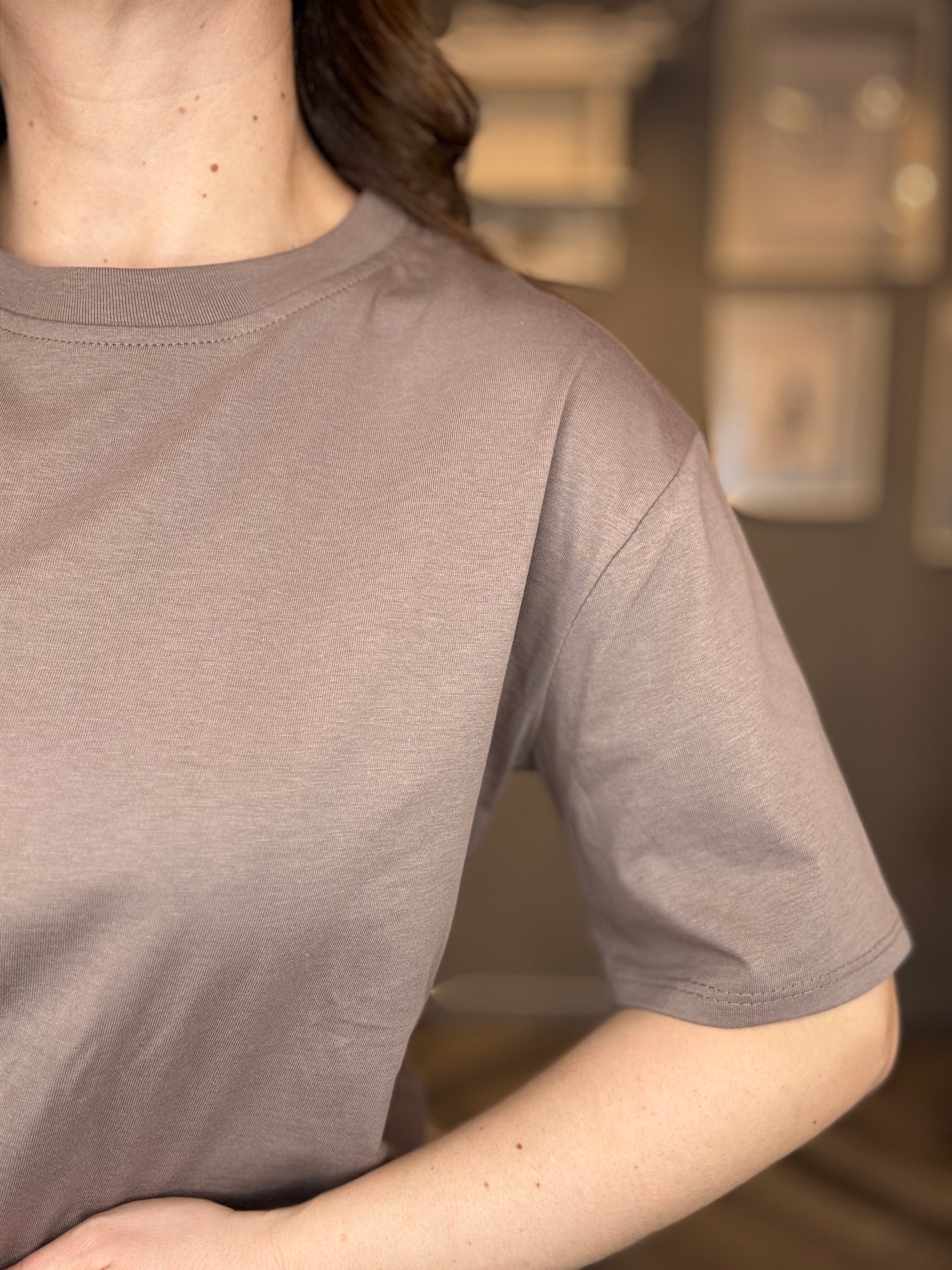 T-shirt soft basic tortora