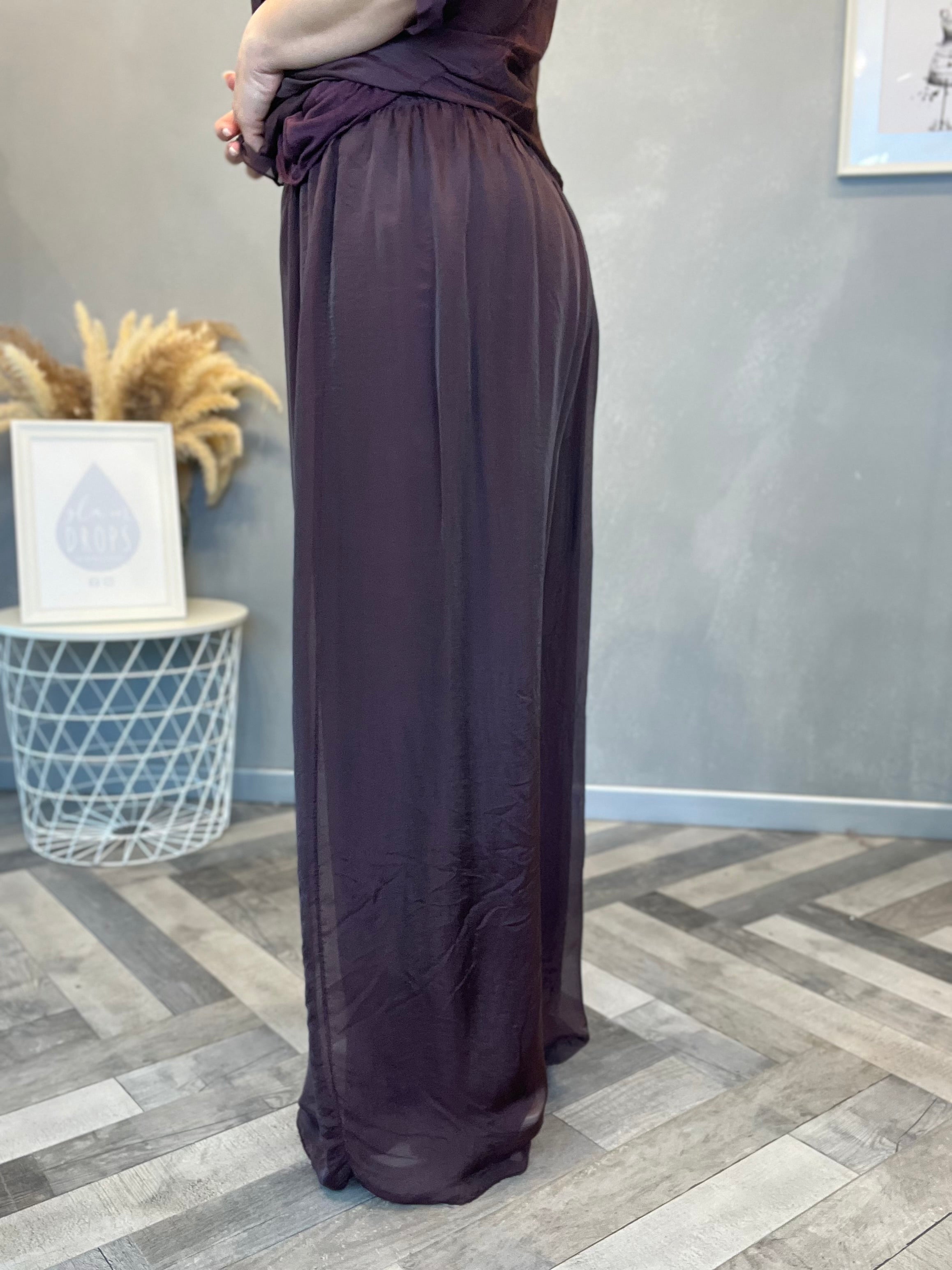 Coordinato satin vinaccia