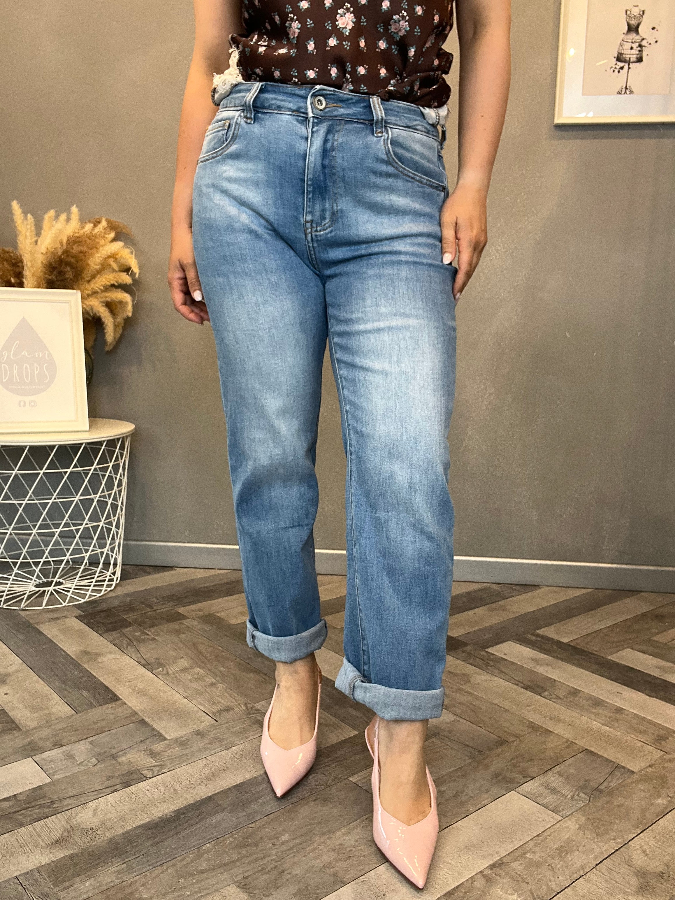 Jeans gamba dritta elasticizzato