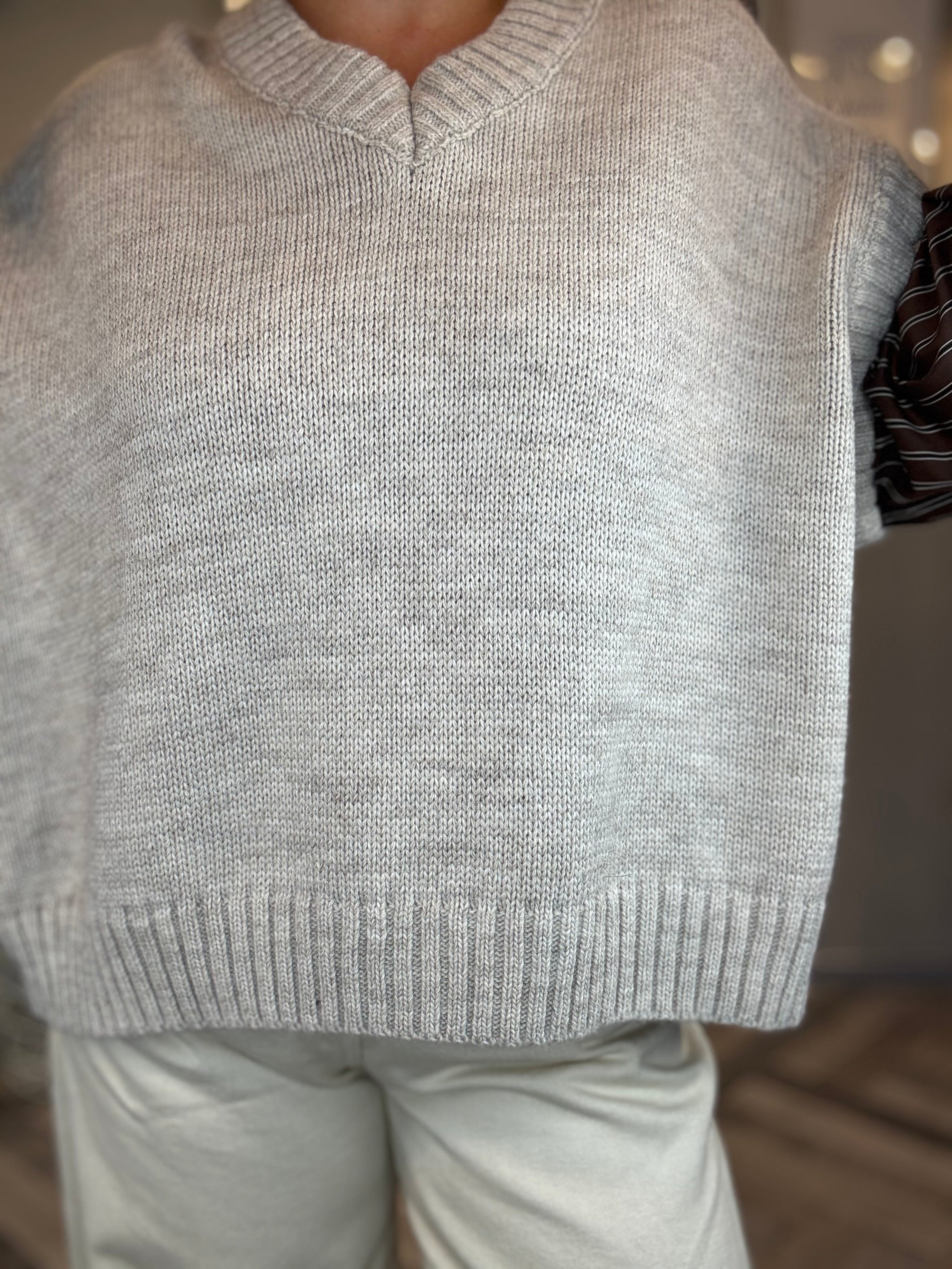 Lumina gilet in maglia cacha maniche camicia cioccolato