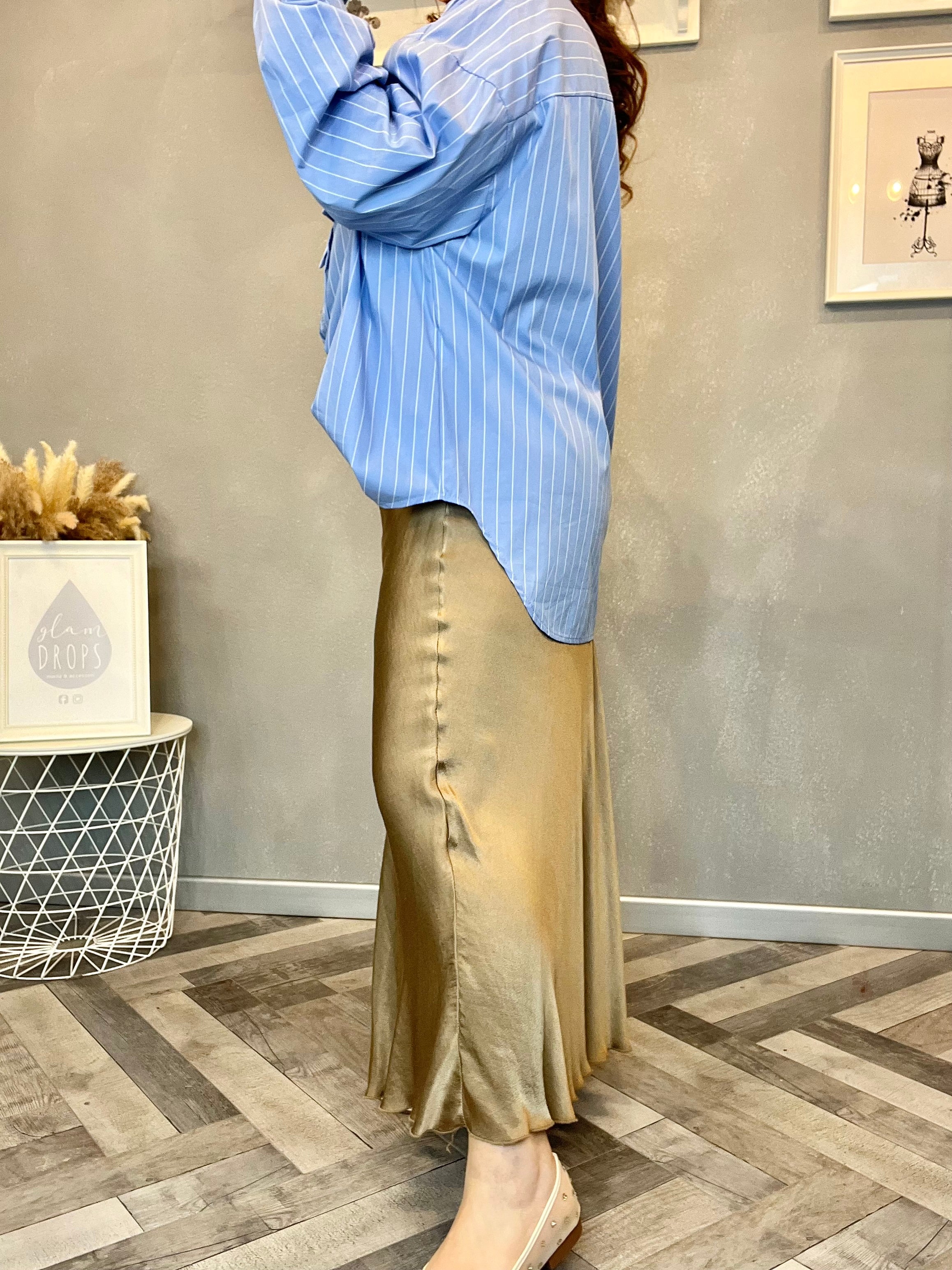 Gonna in raso di viscosa Lucy