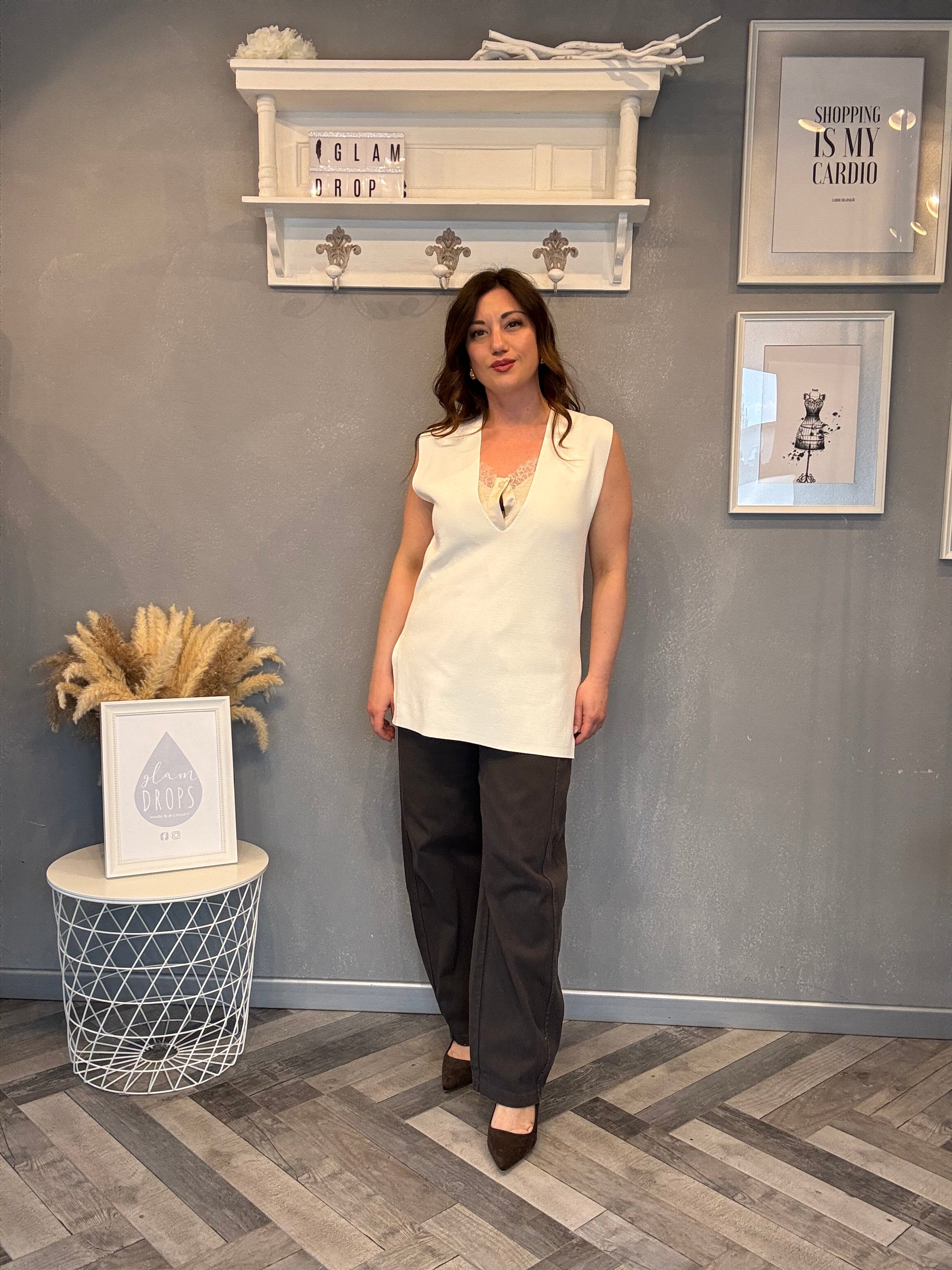 Gilet chic essential panna