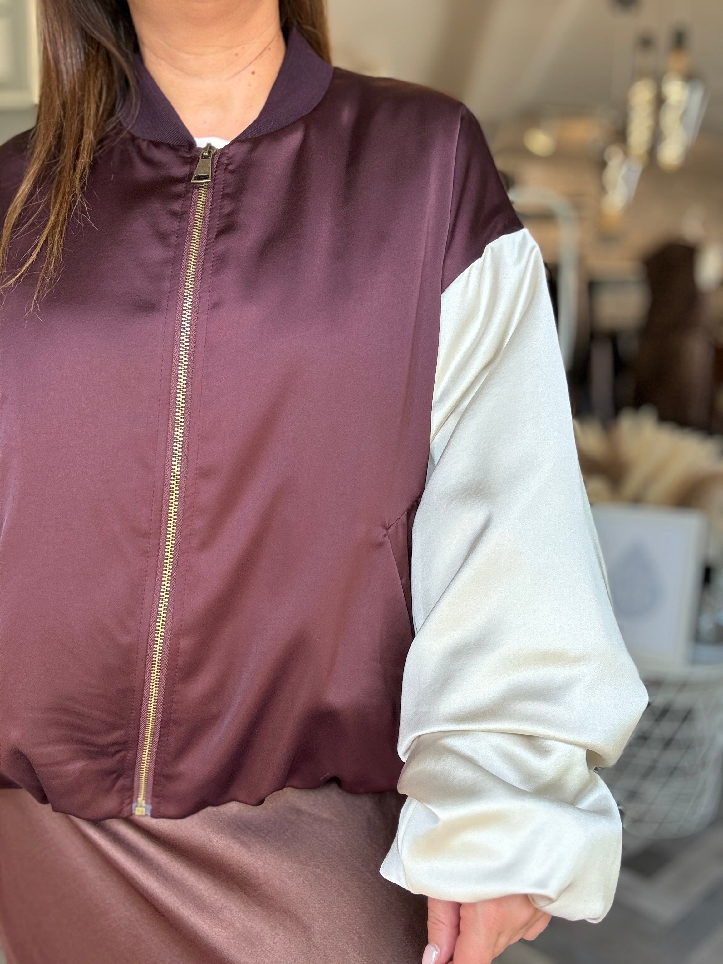 Bomber raso bicolore