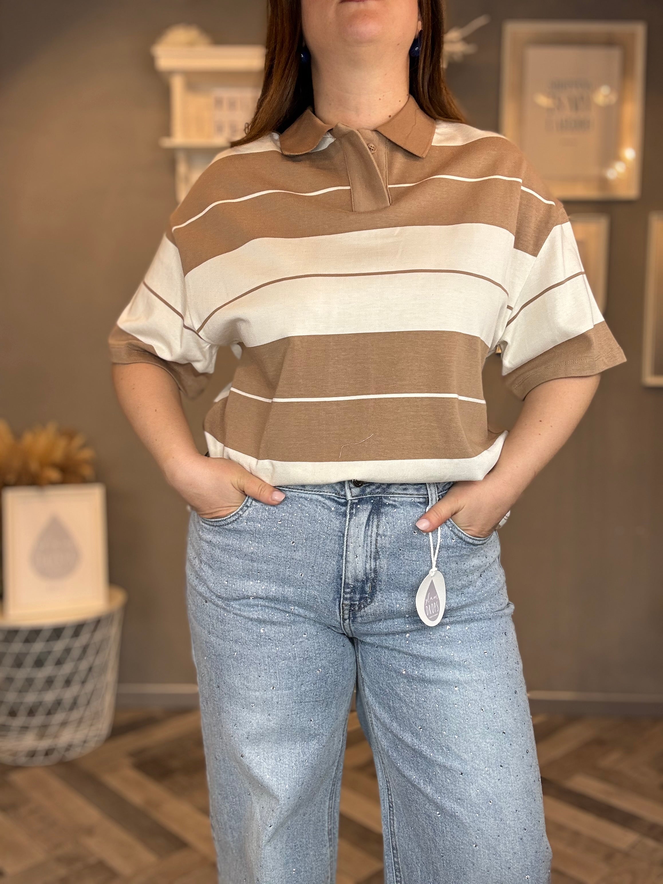 Lumina t-shirt polo a righe