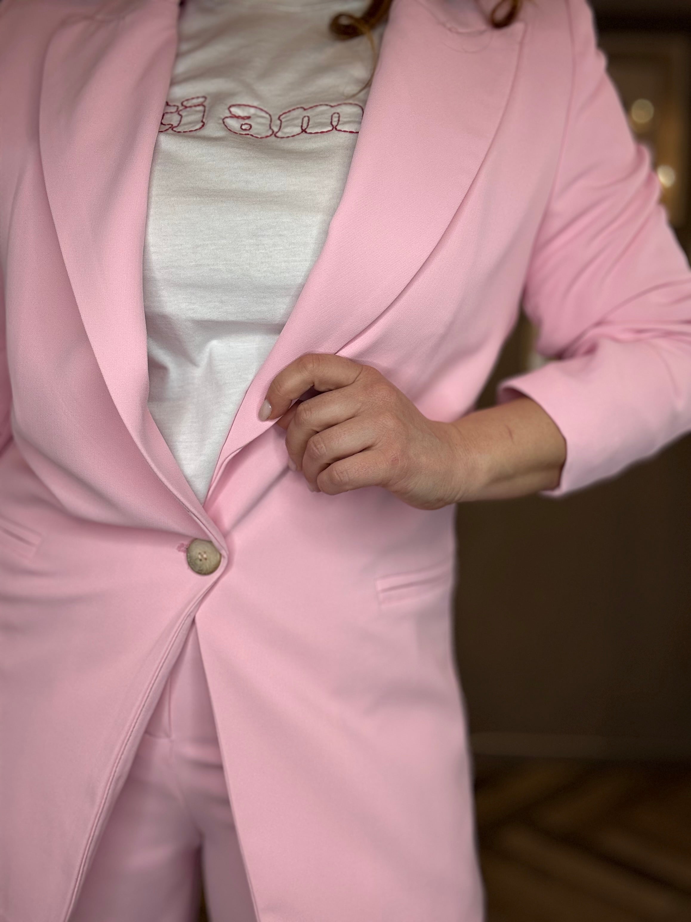 Blazer monopetto rosa