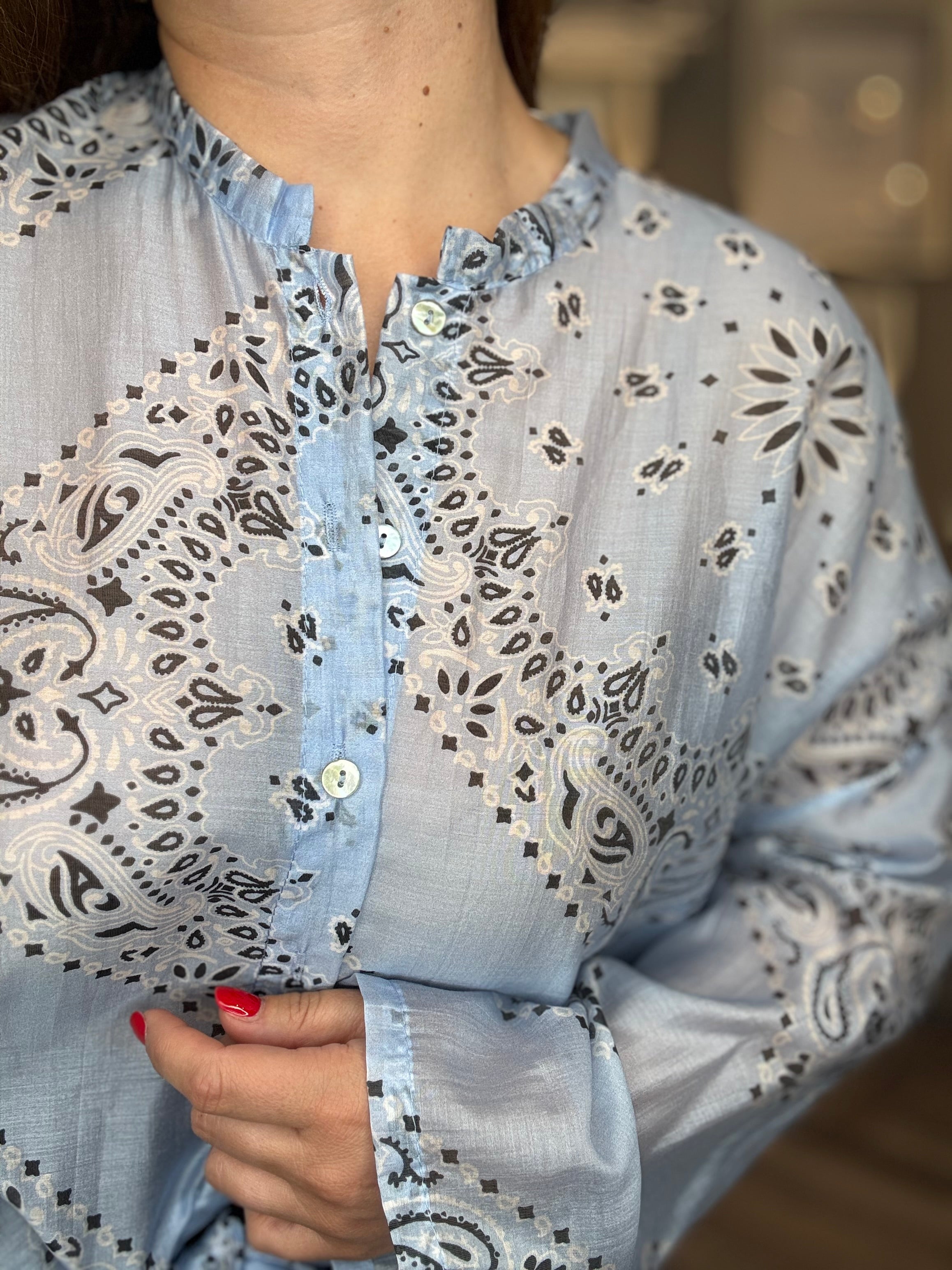 Camicia bandana celeste