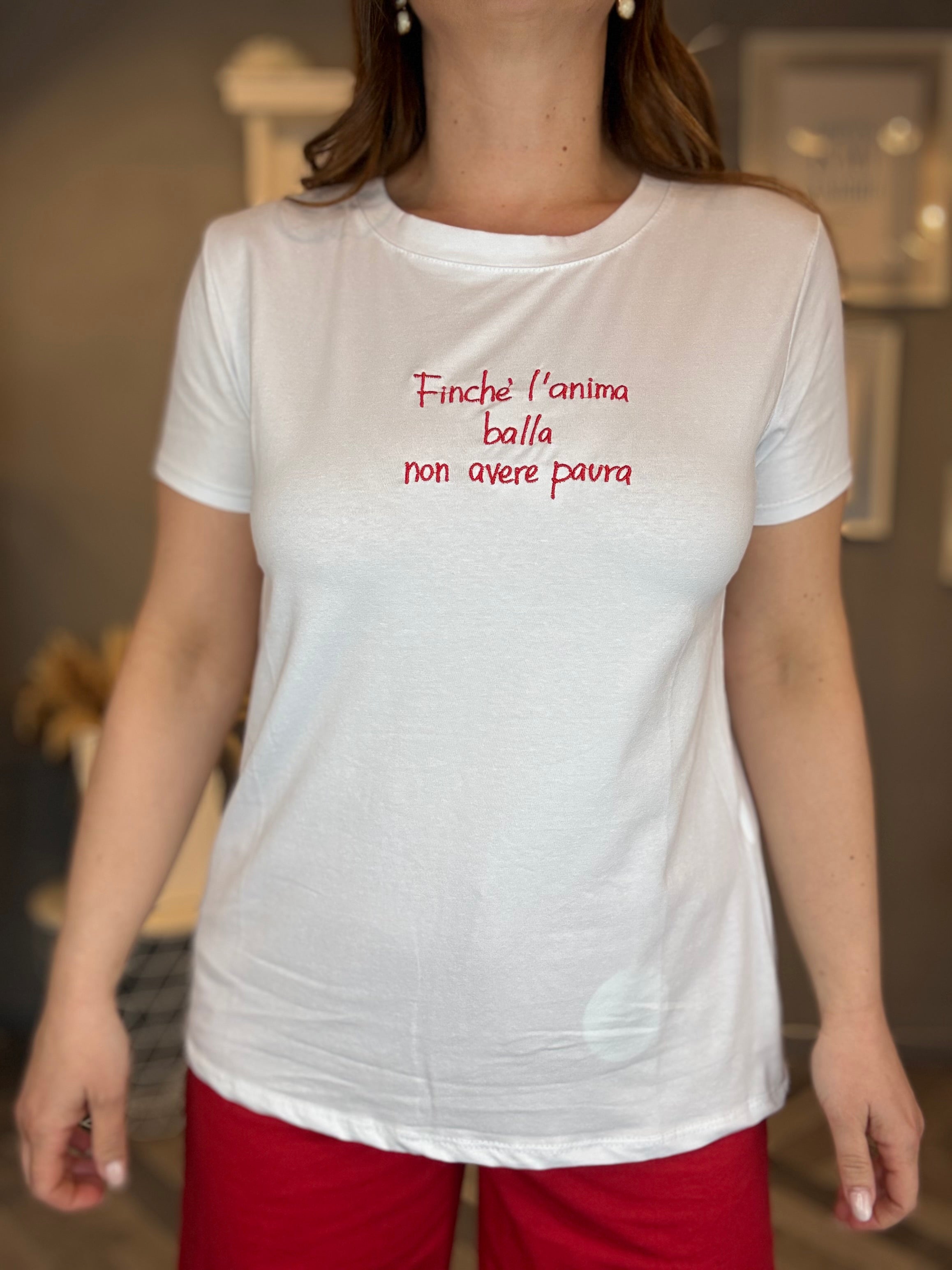 T-shirt Finché l’anima balla rosso