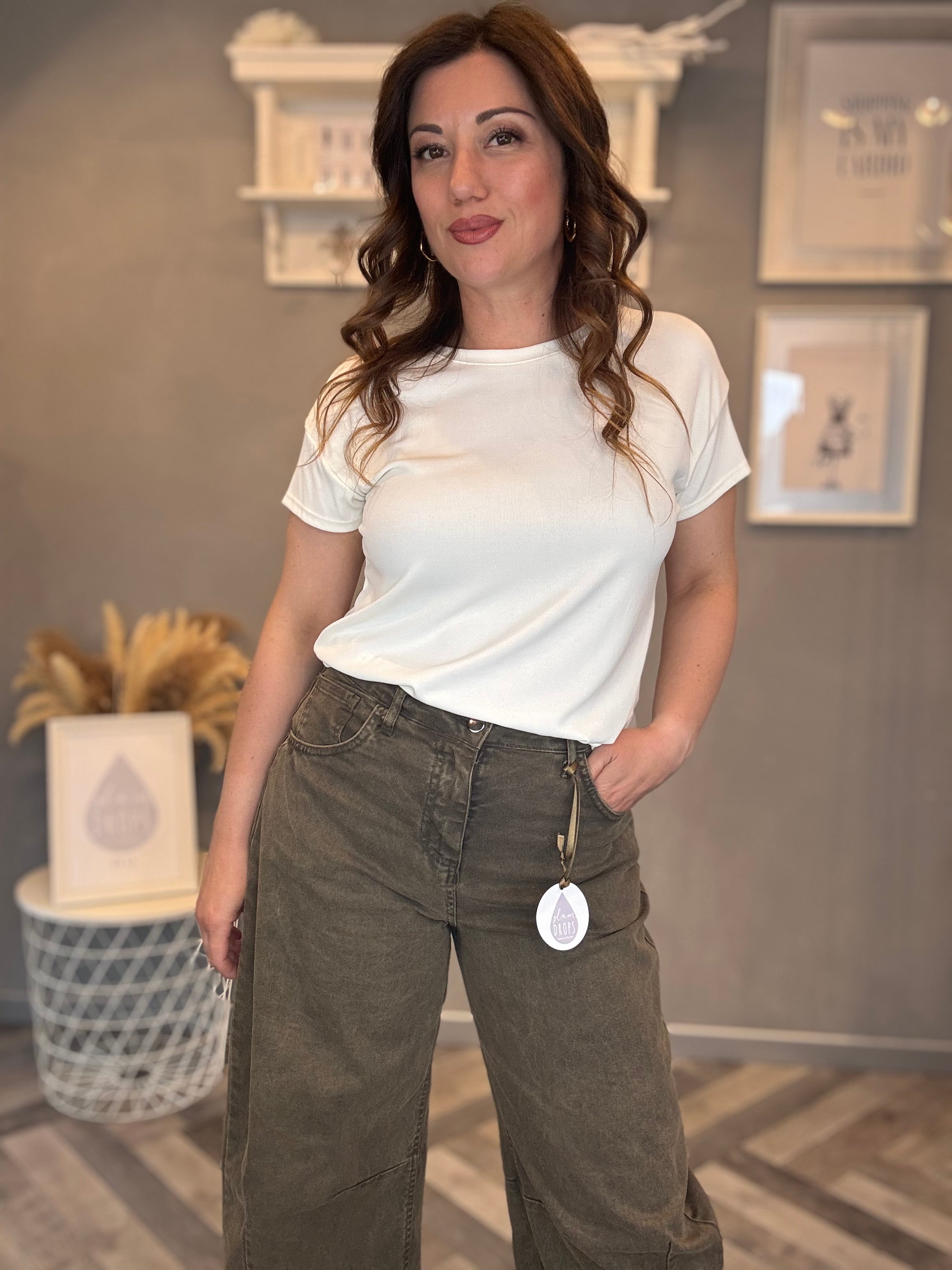 T-shirt basic modal panna