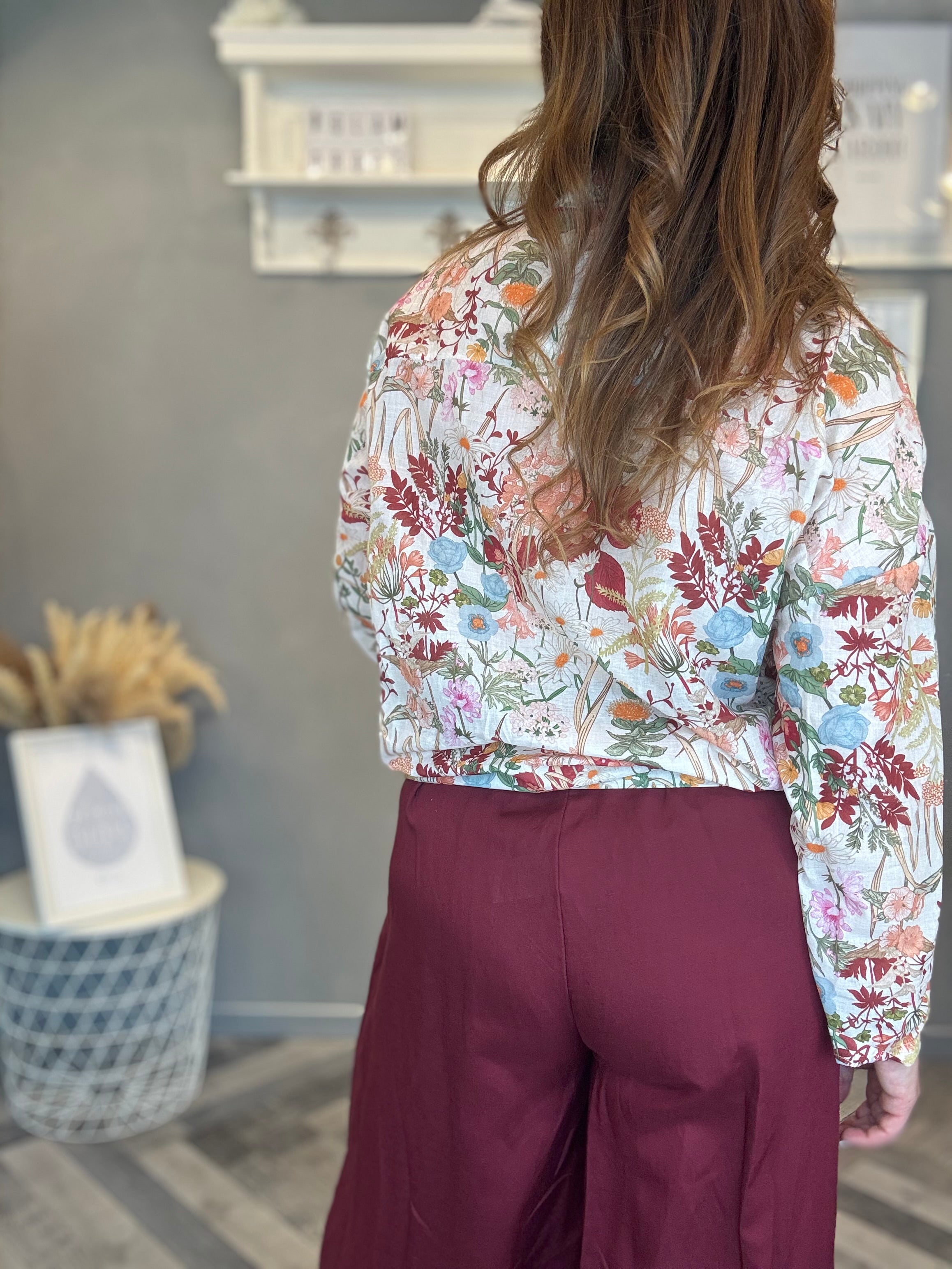 Camicia Burgundy Flower