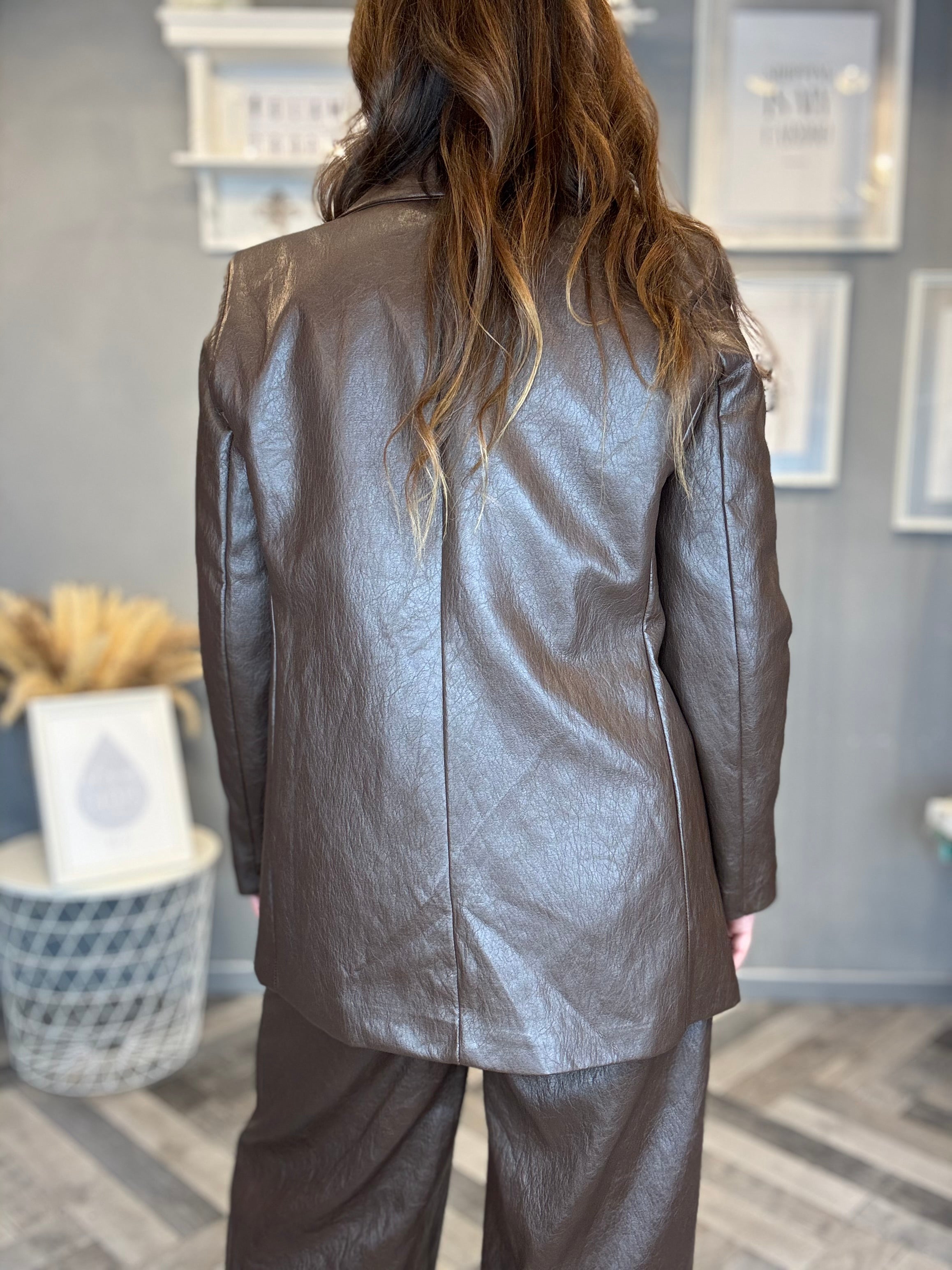 Blazer ecopelle cioccolato